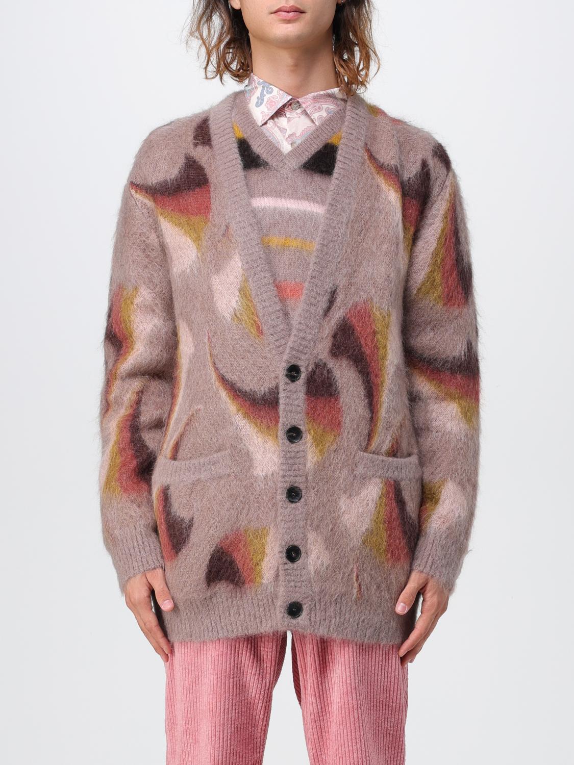 Etro V-neck Cardigan With Front Pockets In Beige