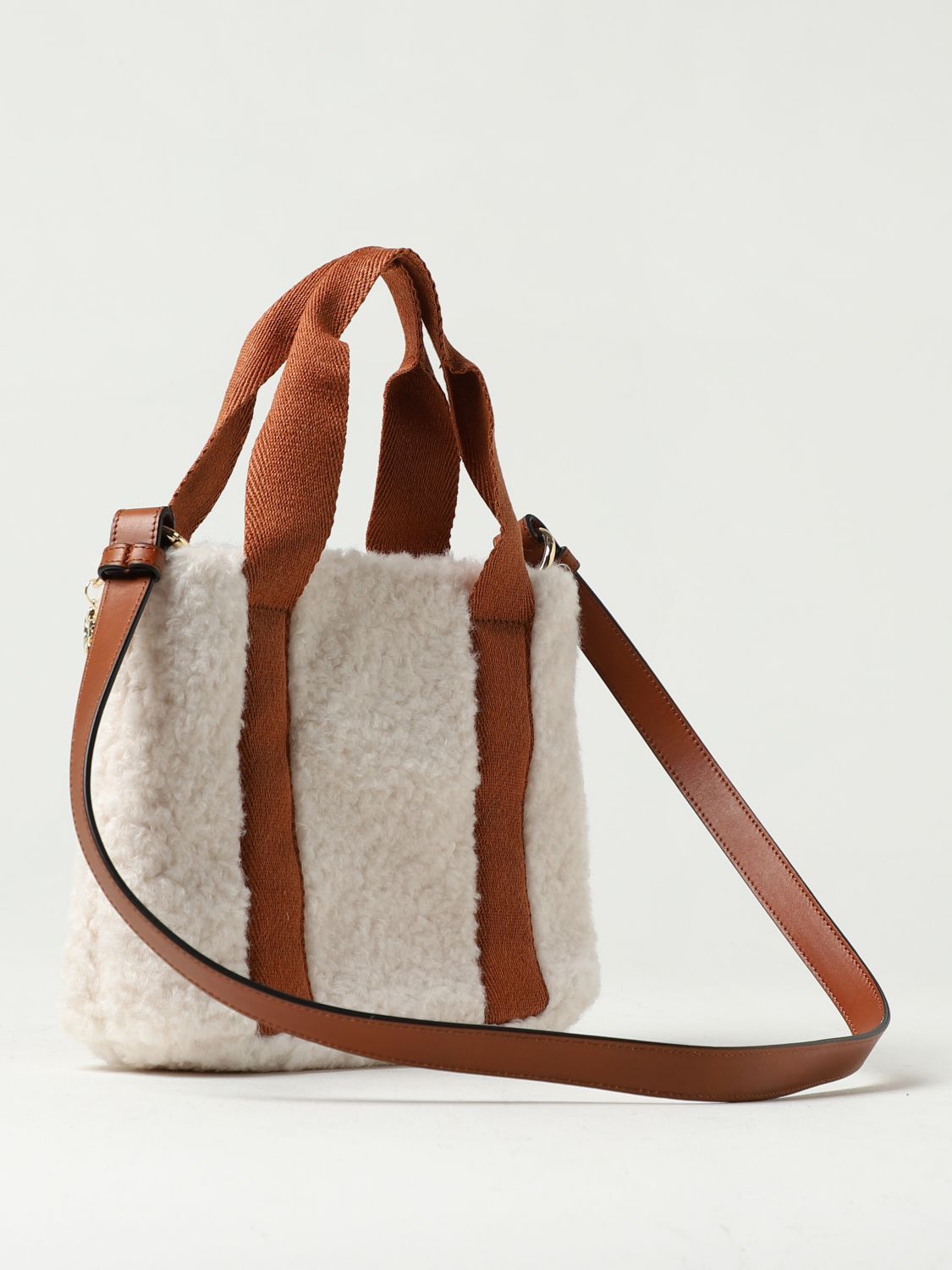 Chloé Shearling Bag with Logo