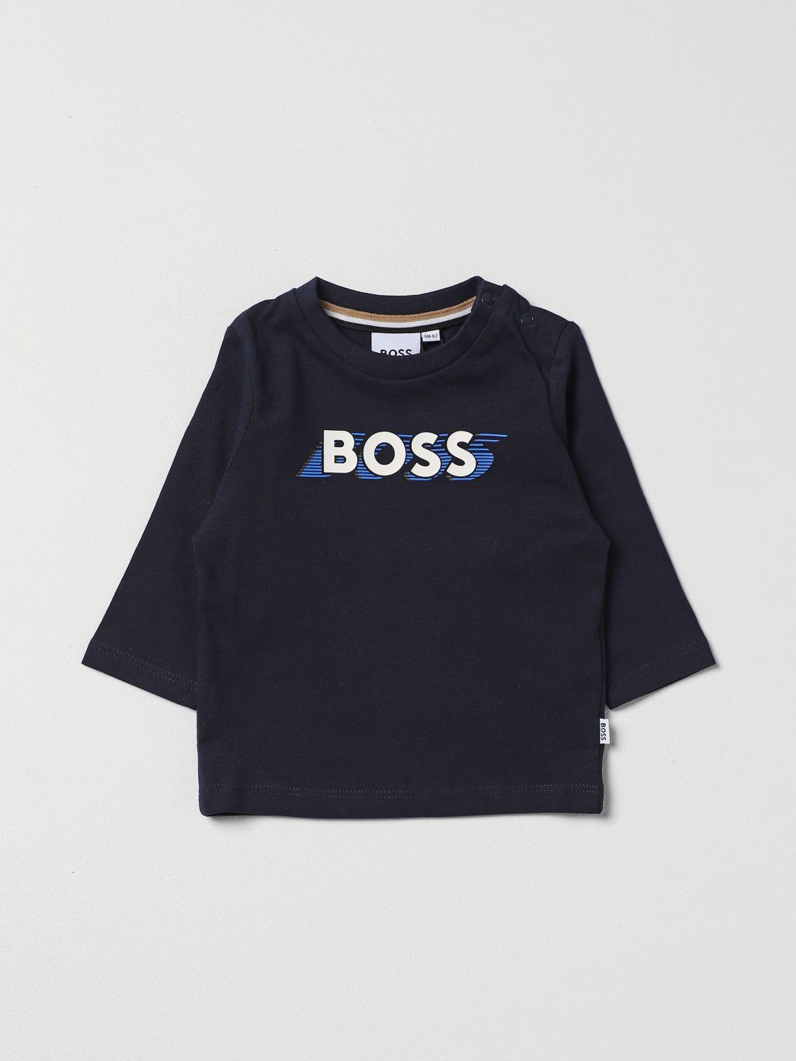 Boss Boys Striped T-Shirt in 12 Yrs Blue