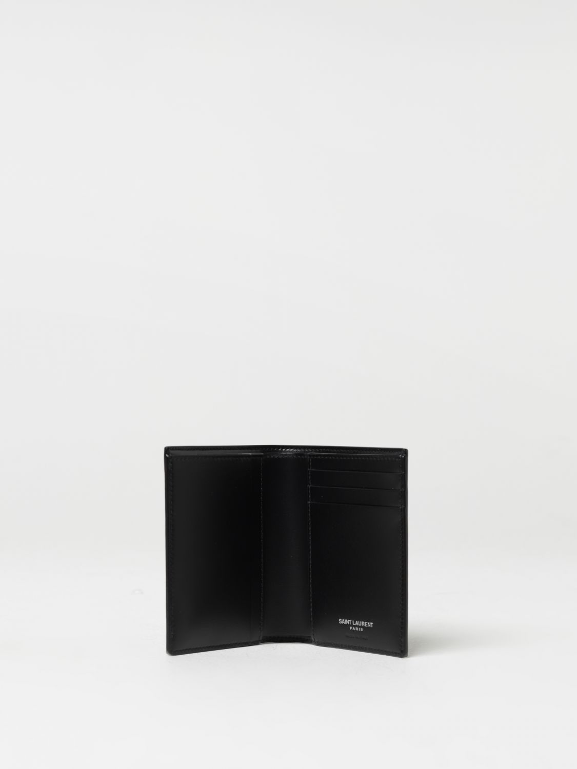 Saint Laurent Black Leather Logo Card Holder Saint Laurent Paris