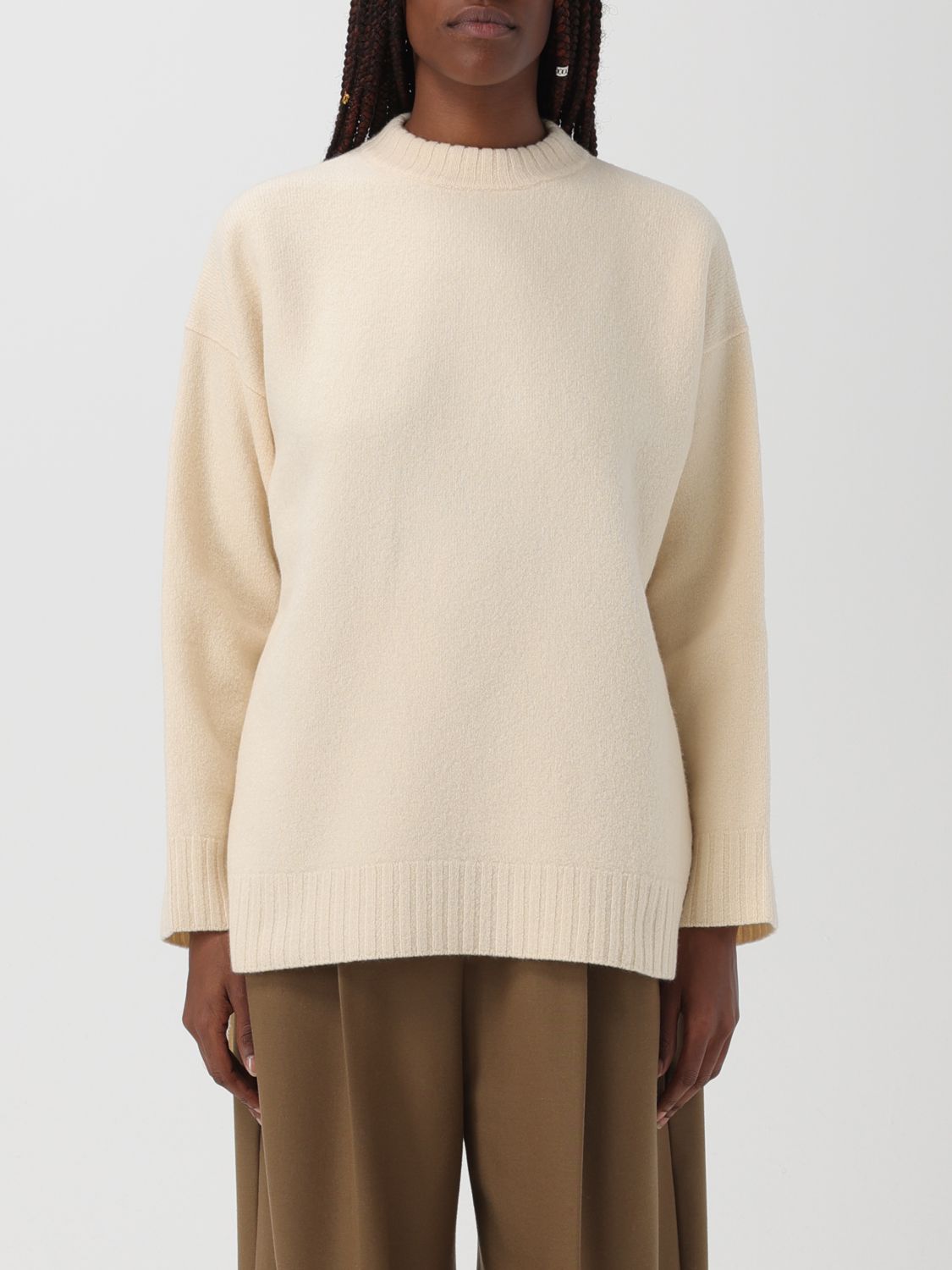 JIL SANDER SWEATER JIL SANDER WOMAN COLOR IVORY,E73005044