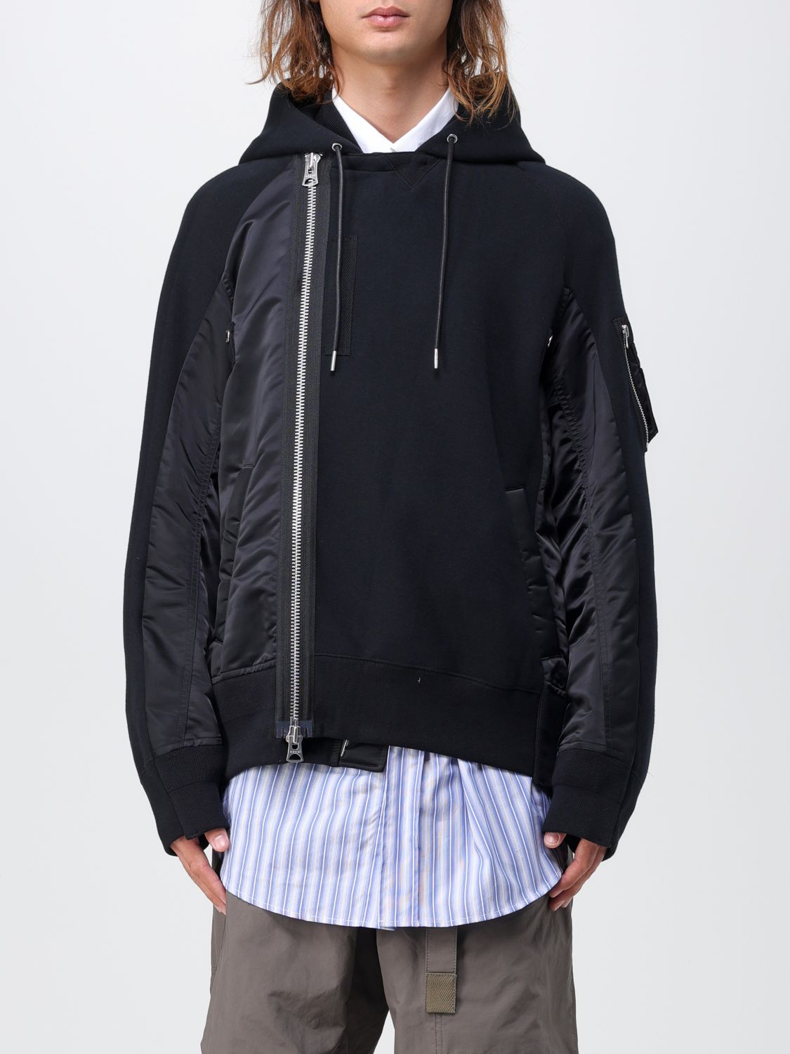 SACAI: jacket for man - Black | Sacai jacket 2303173M online at