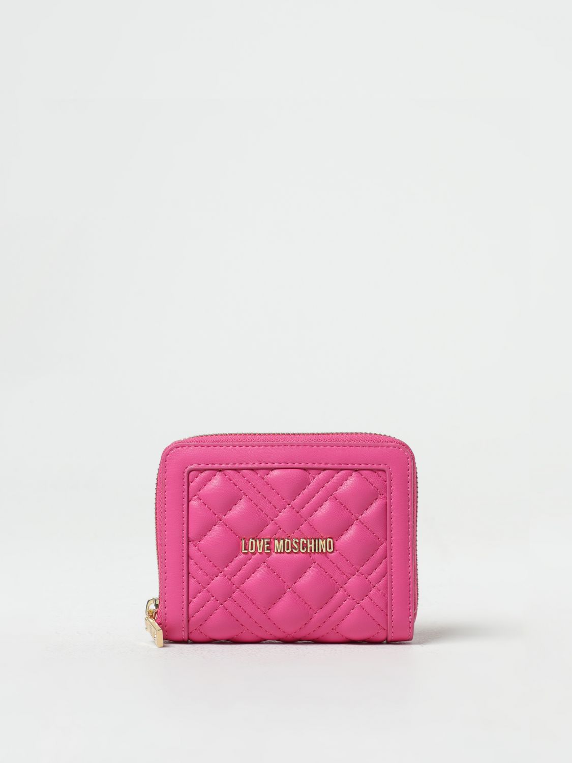 Love Moschino Quilted Zipped Wallet In Fuchsia