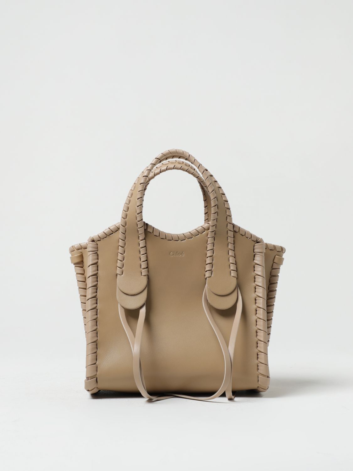 Chloé Mony Leather Bag In Beige
