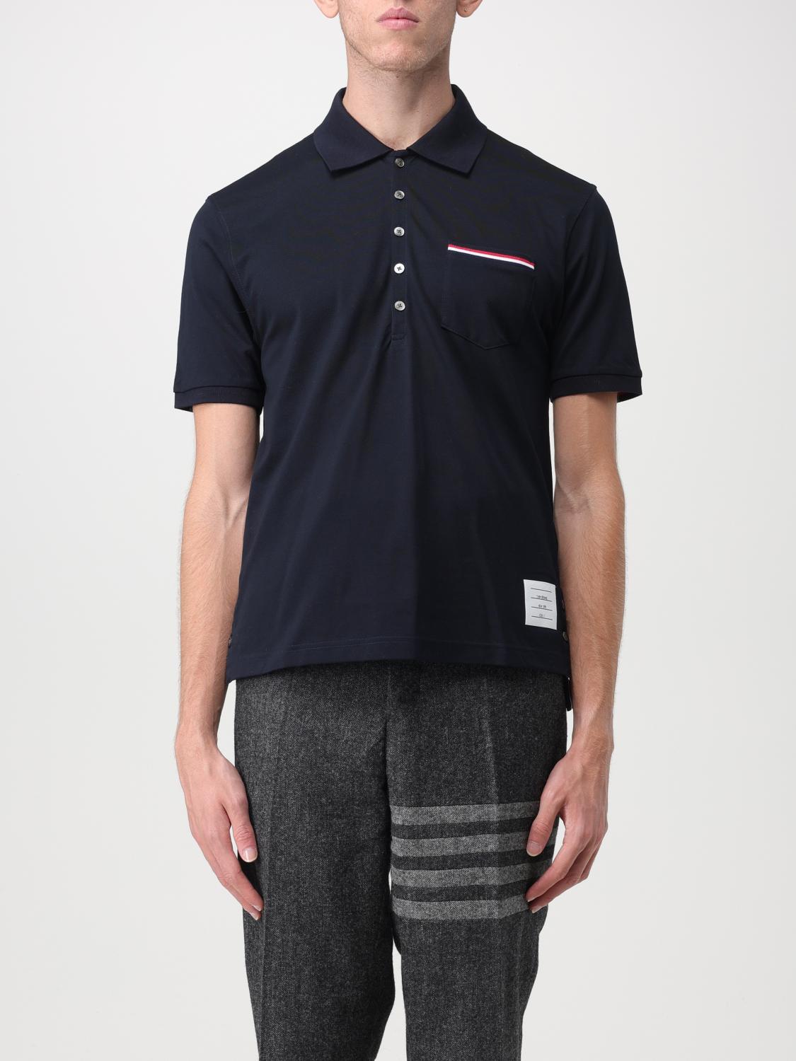 THOM BROWNE THOM BROWNE COTTON POLO SHIRT,E74774045