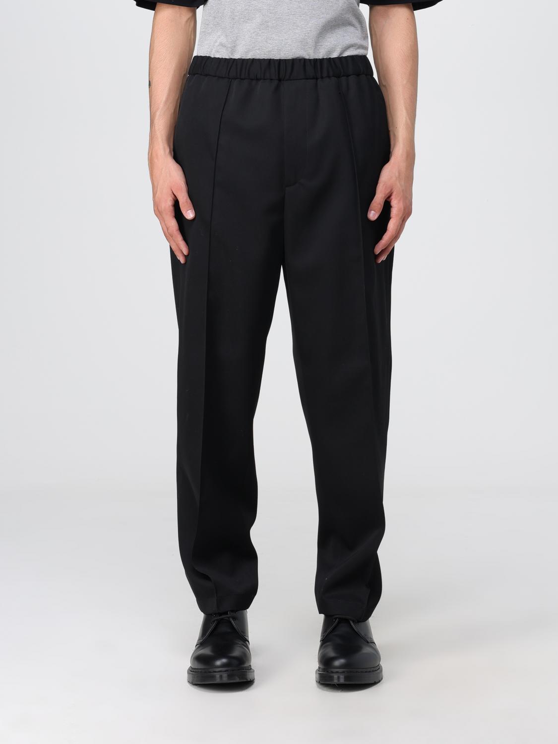 Jil Sander Elasticated Waistband Tapered Trousers In Black