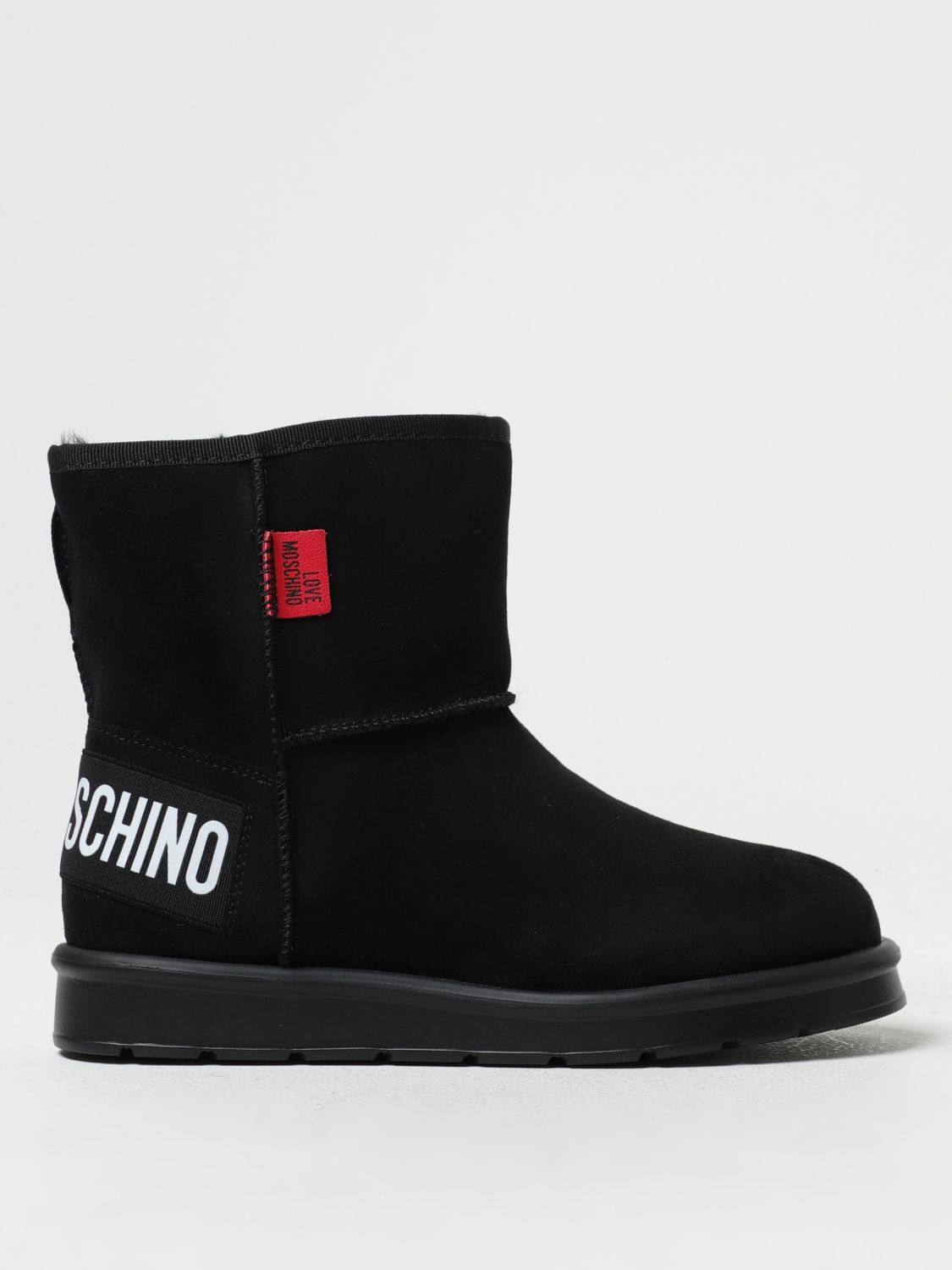 Love Moschino Flat Ankle Boots  Woman In Black