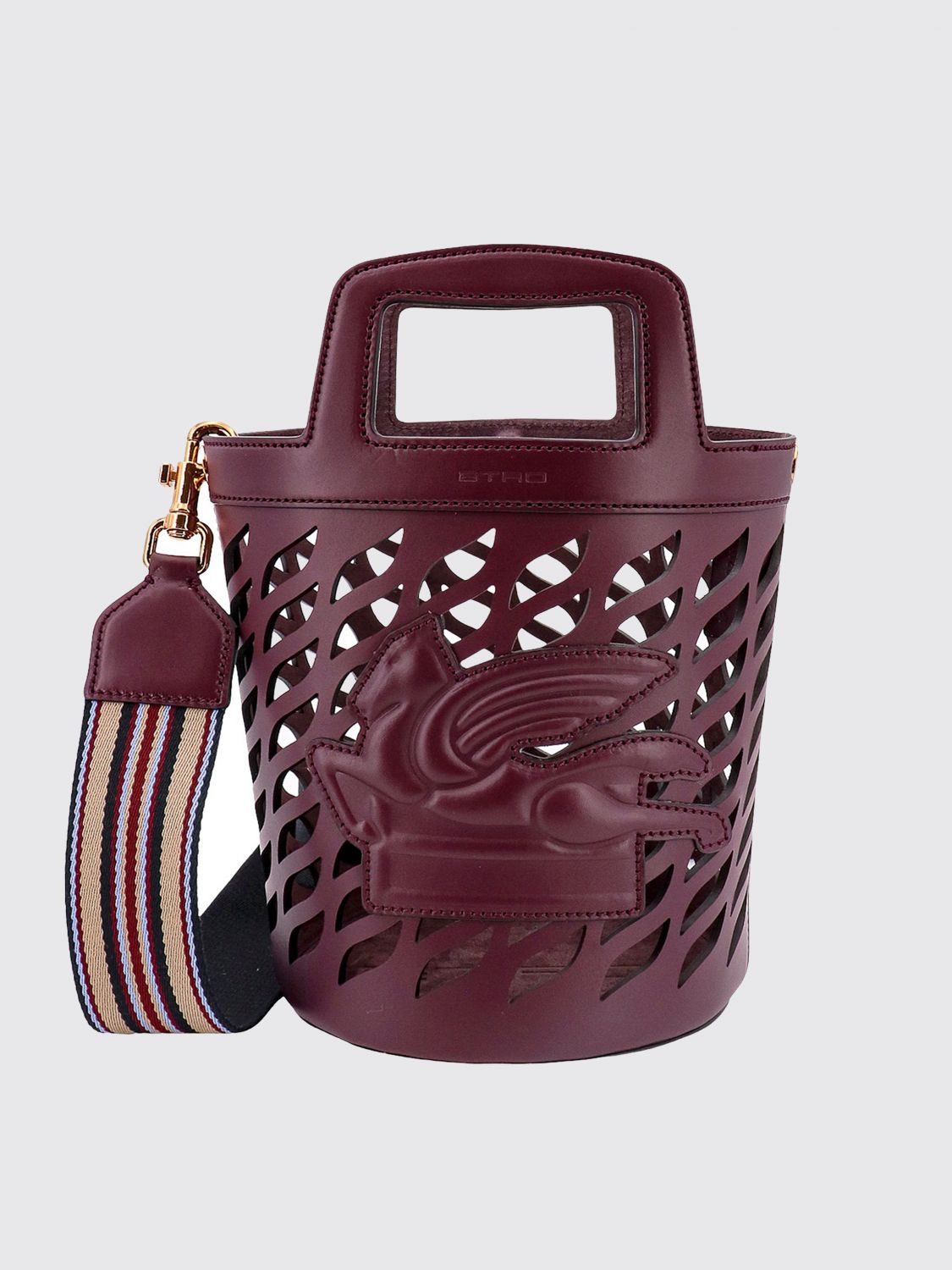 Etro Bag In Perforated Leather In Wine