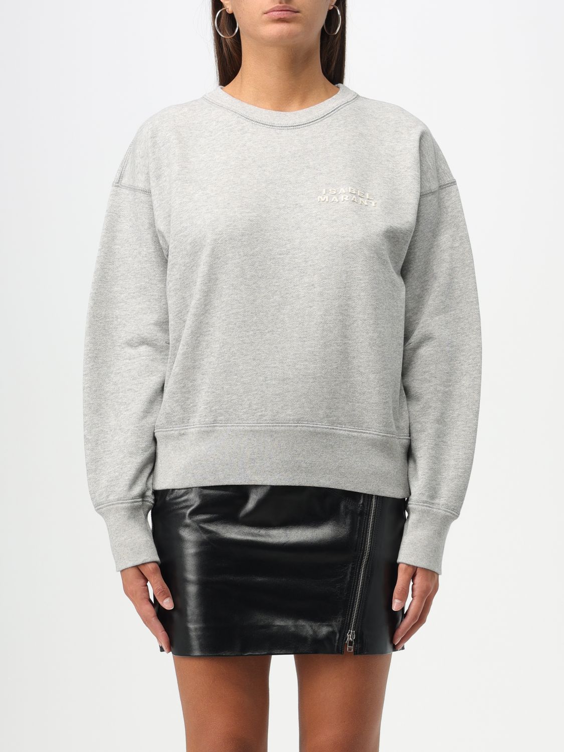 Shop Isabel Marant Sweatshirt In Cotton Blend In Grey