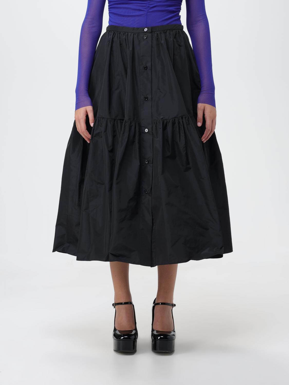Patou Midi Skirt In Gabardine In Black