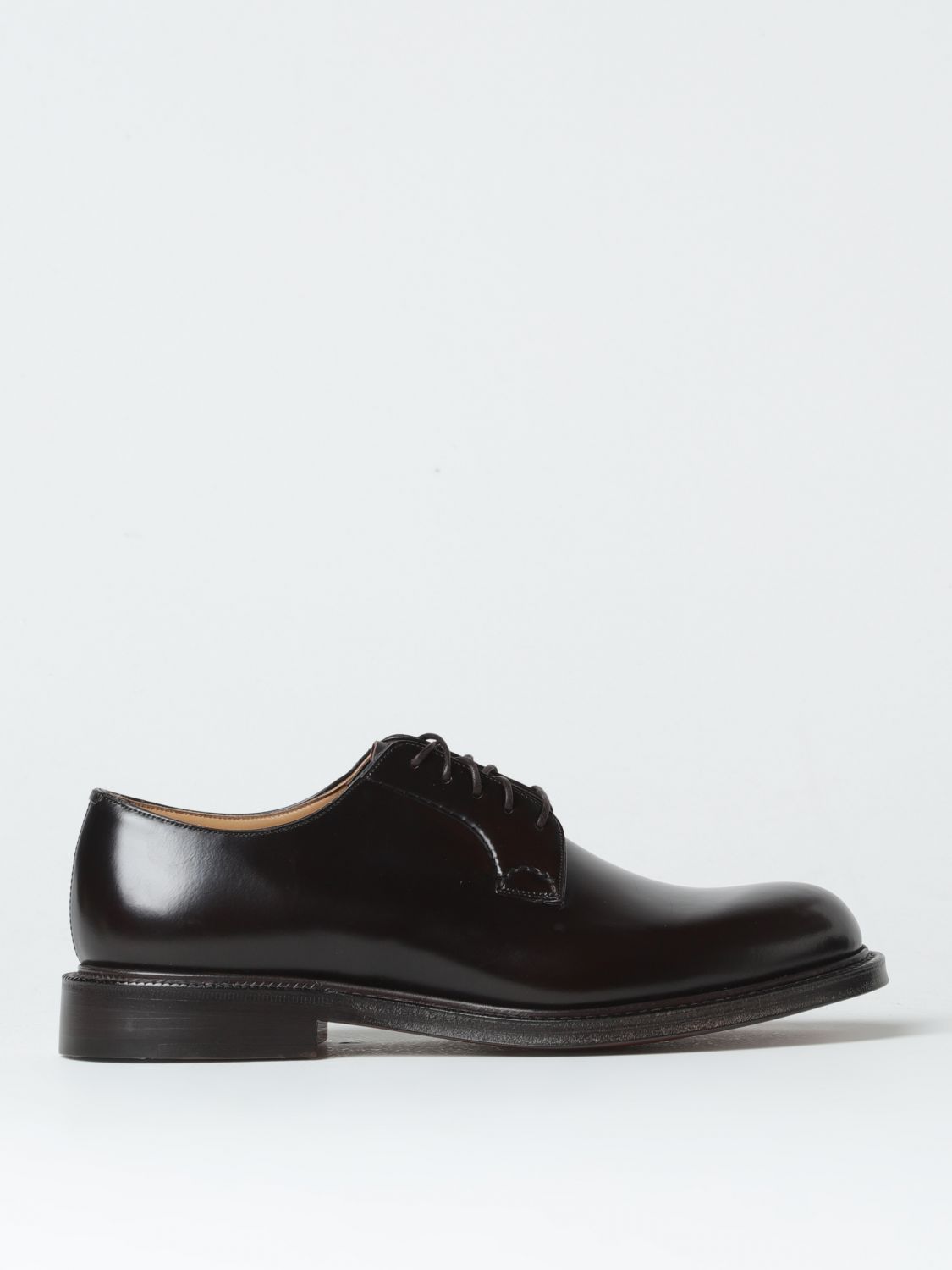 Church's Shannon Derby Shoes In Brushed Leather In Ebony