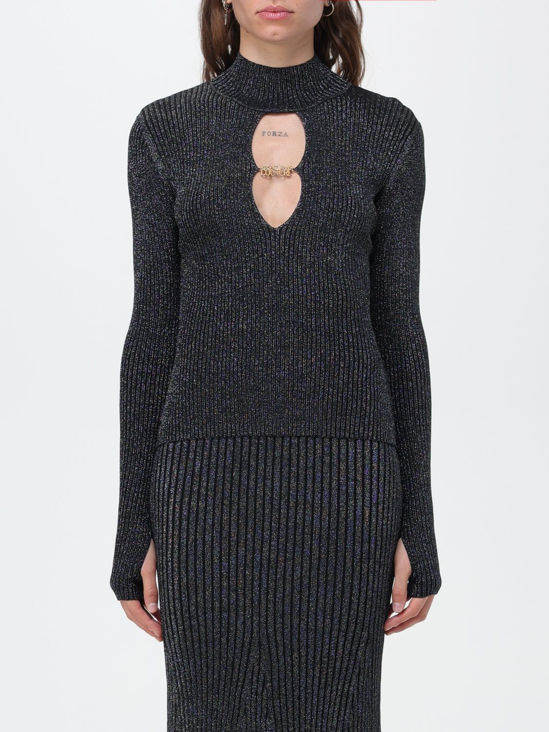 Shop Versace Jeans Couture Sweater  Woman Color Black
