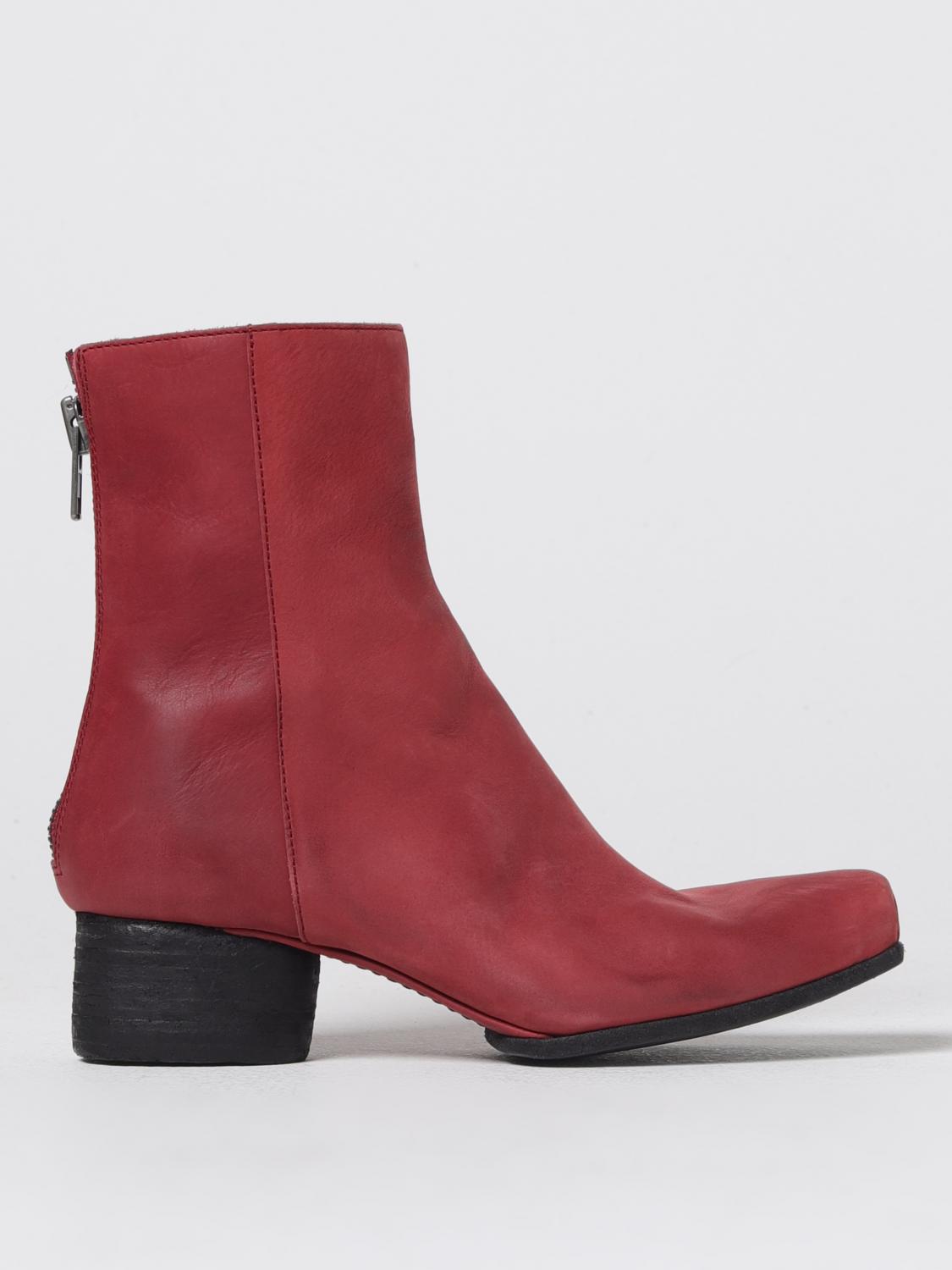 Uma Wang Square-toe 40mm Ankle Boots In Red