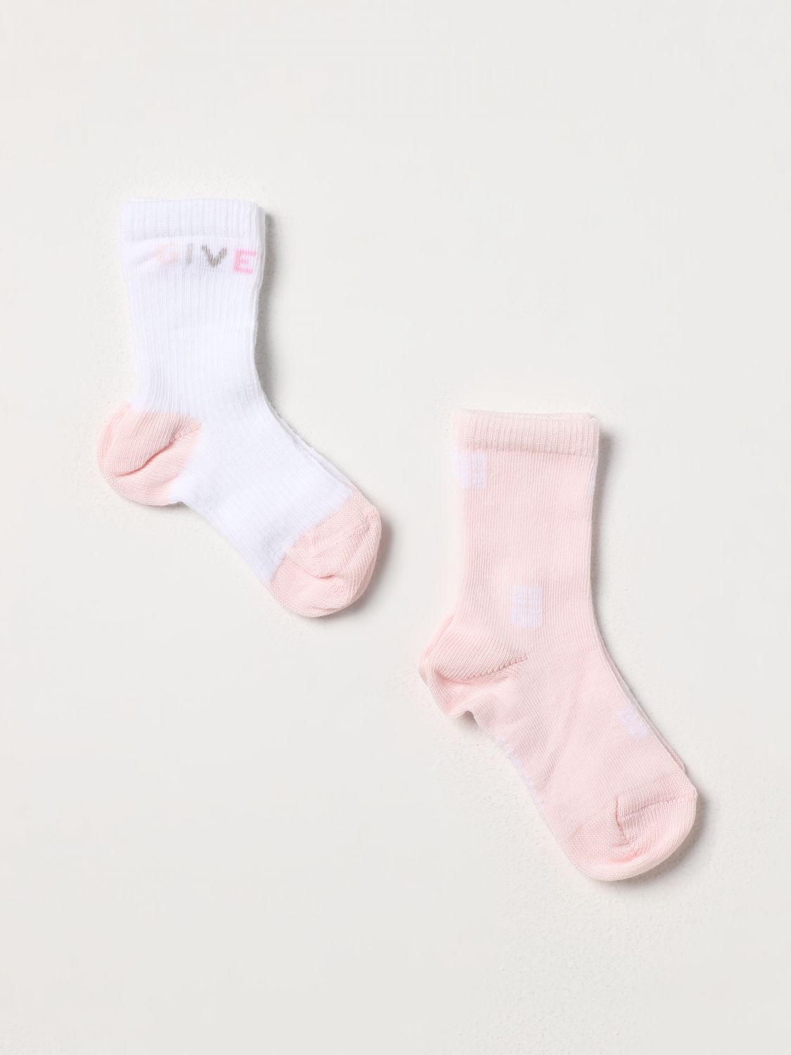 Givenchy Kids' Set Of 2  Socks In Cotton Blend In Pink