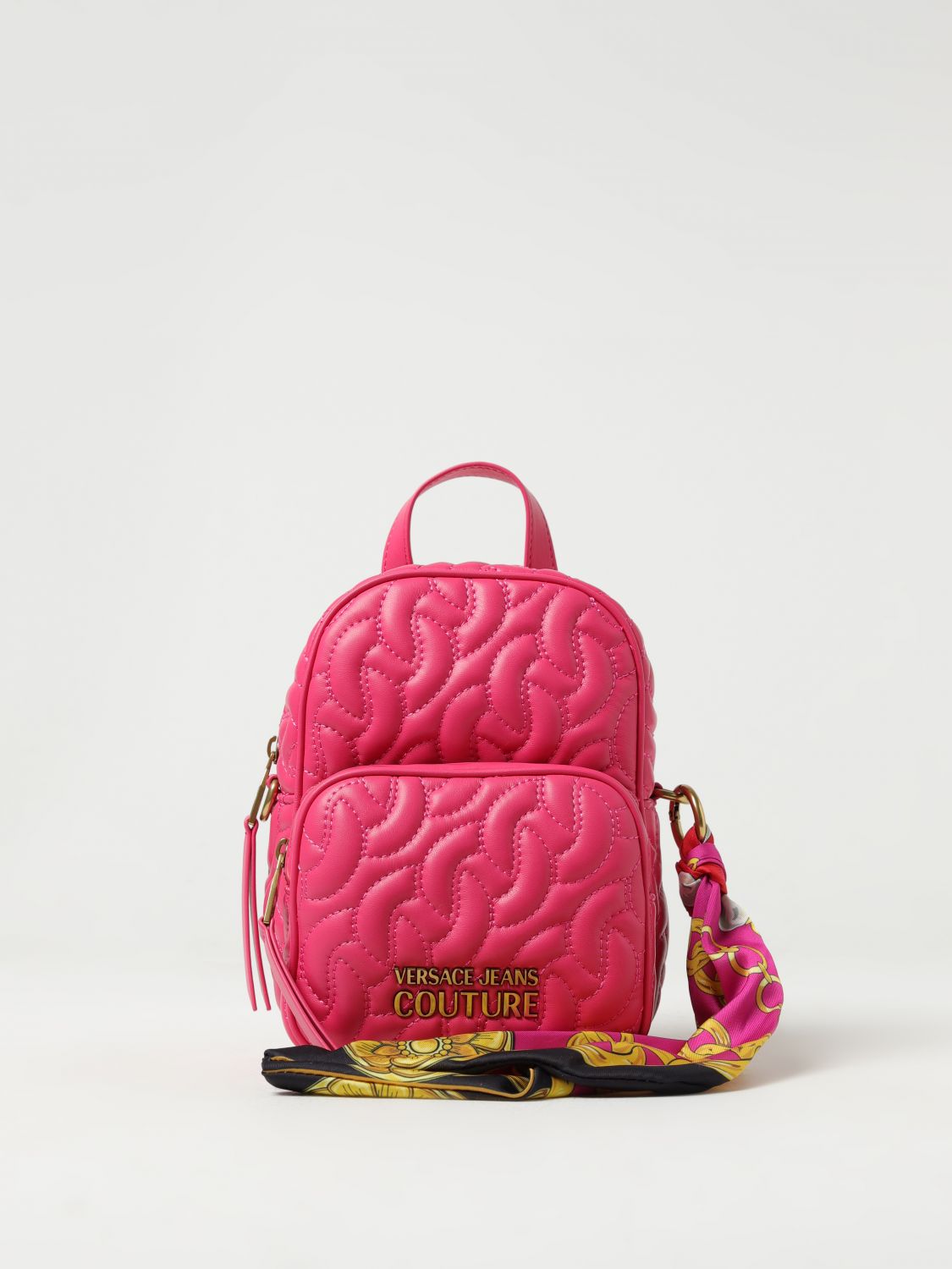 Versace Jeans Couture Quilted Faux-Leather Backpack - Pink