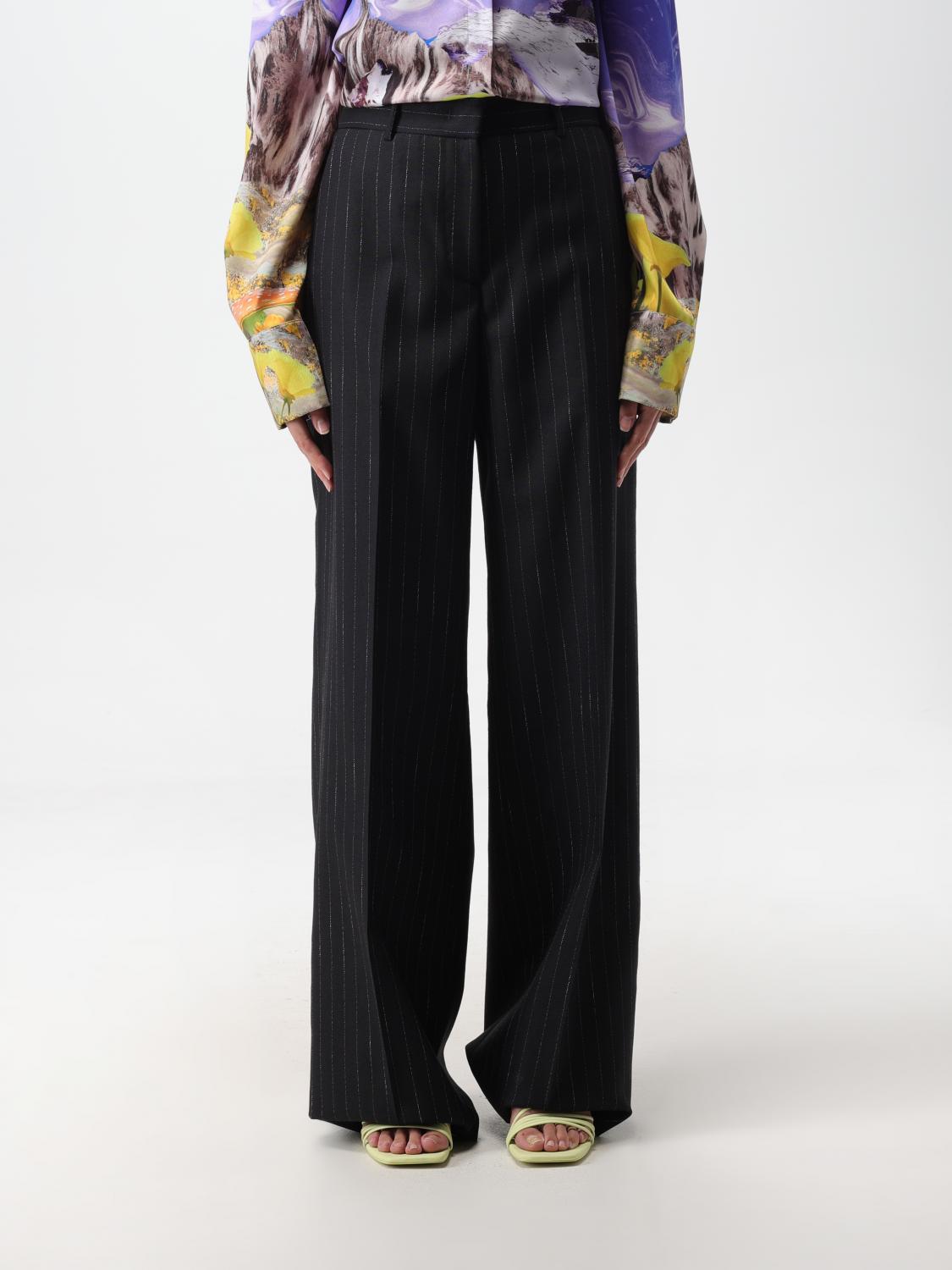 Msgm Layered-waistband Wide-leg Trousers In Black