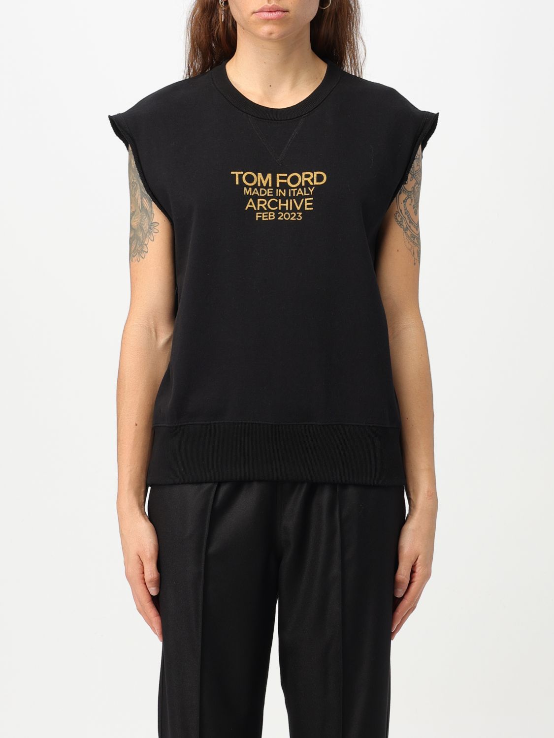 Shop Tom Ford Cotton T-shirt In Black
