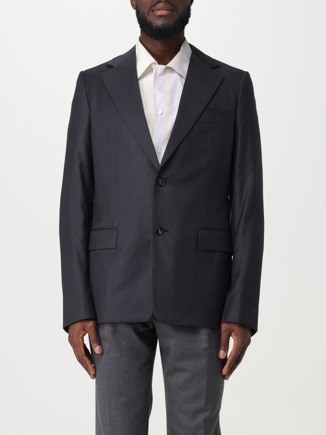 Shop Lanvin Jacket  Men Color Grey
