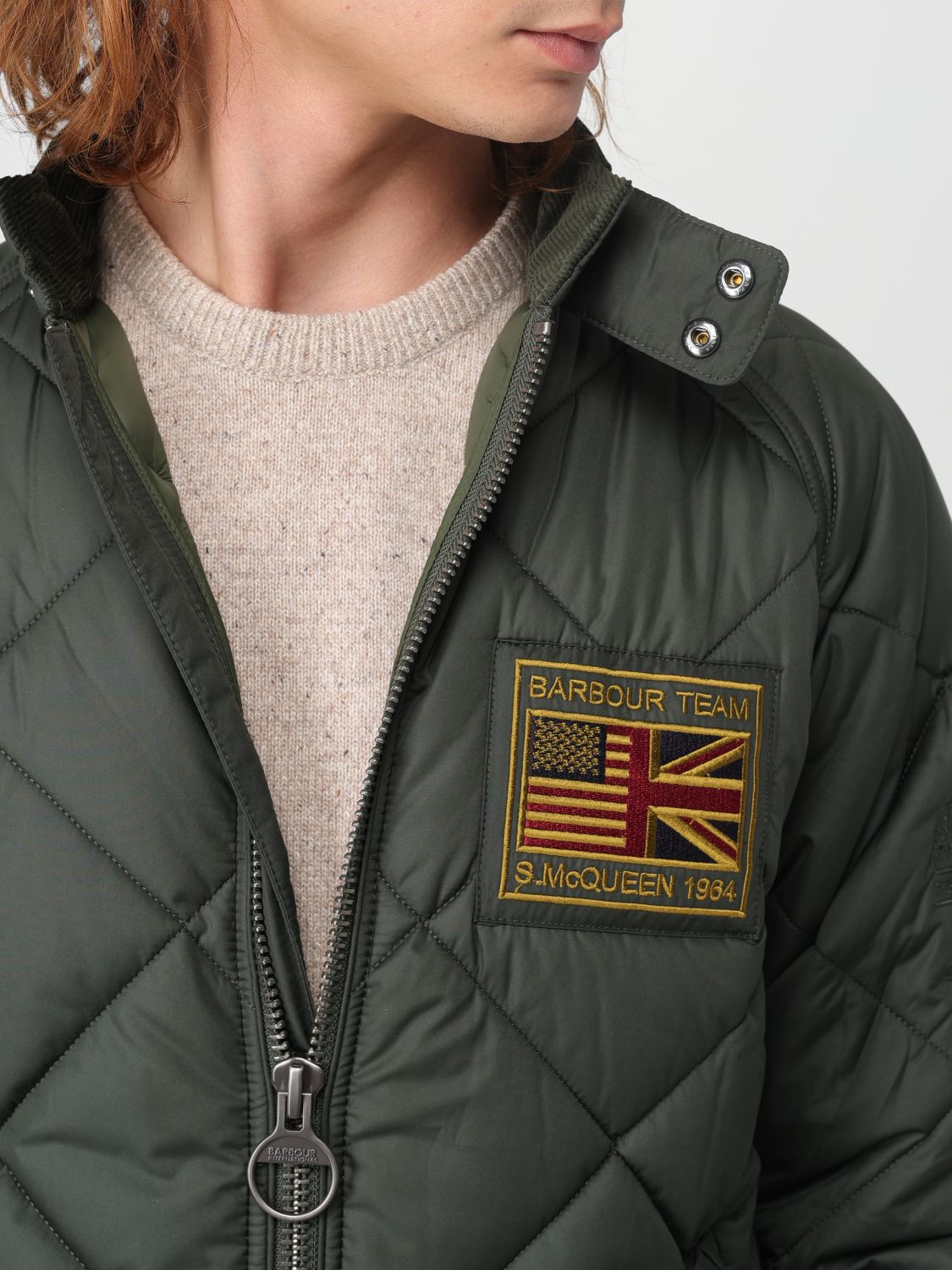 Barbour moss quilted deals bomber jacket