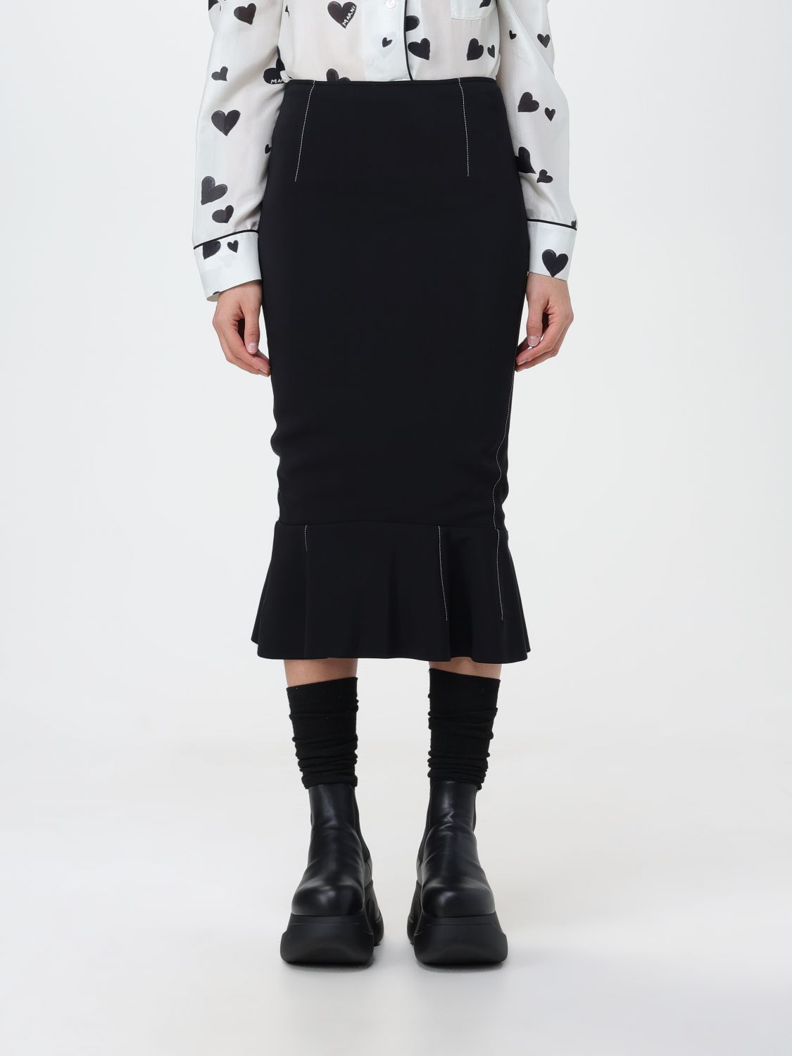 Shop Marni Skirt In Cady In Black