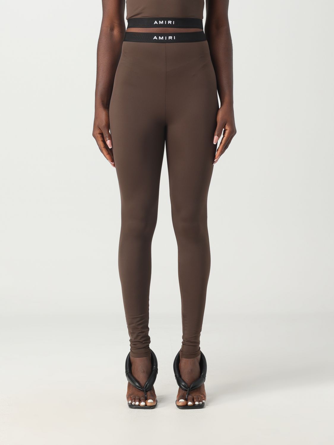Shop Amiri Pants  Woman Color Brown
