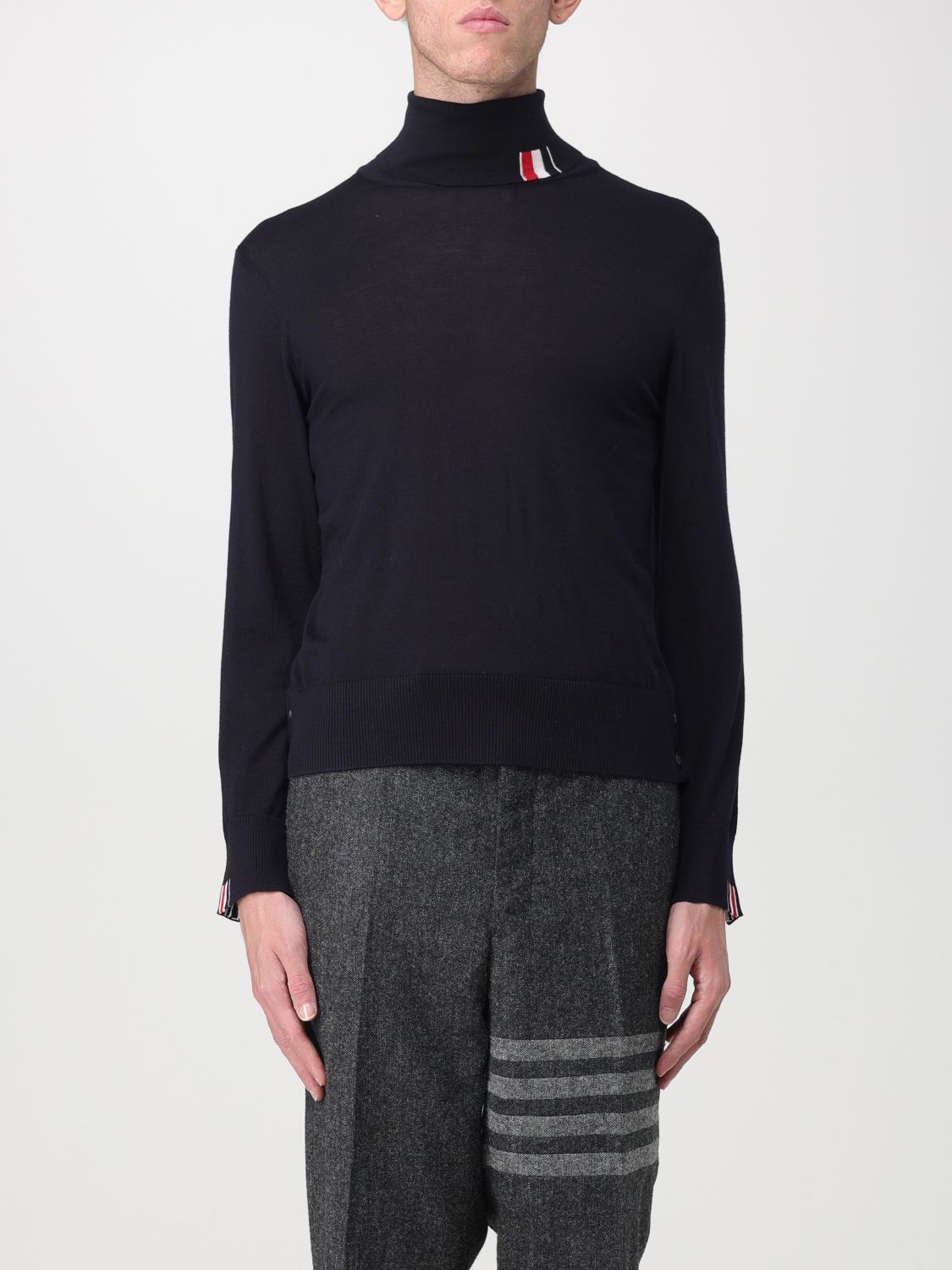 Shop Thom Browne Sweater In Wool In Blue