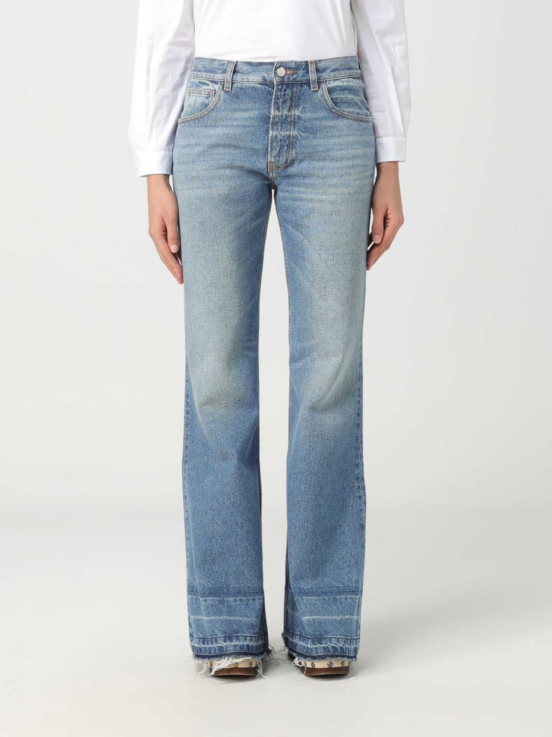 Shop Chloé Jeans In Cotton Blend Denim