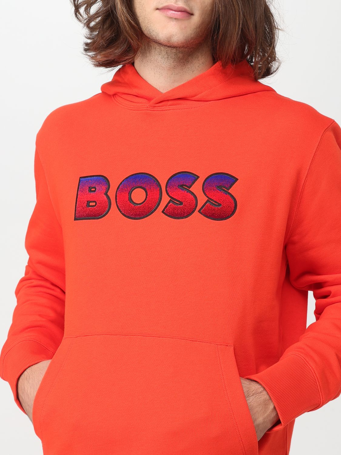 Hugo boss sweatshirt orange sale