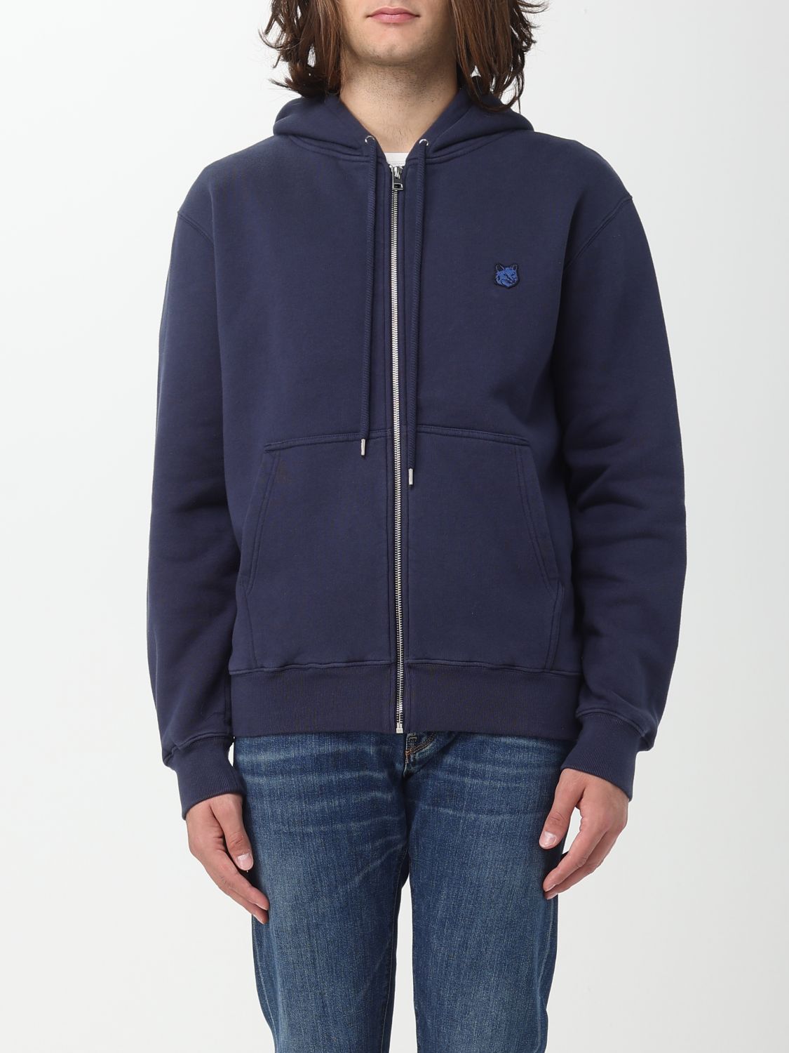 Shop Maison Kitsuné Cotton Sweatshirt In Blue