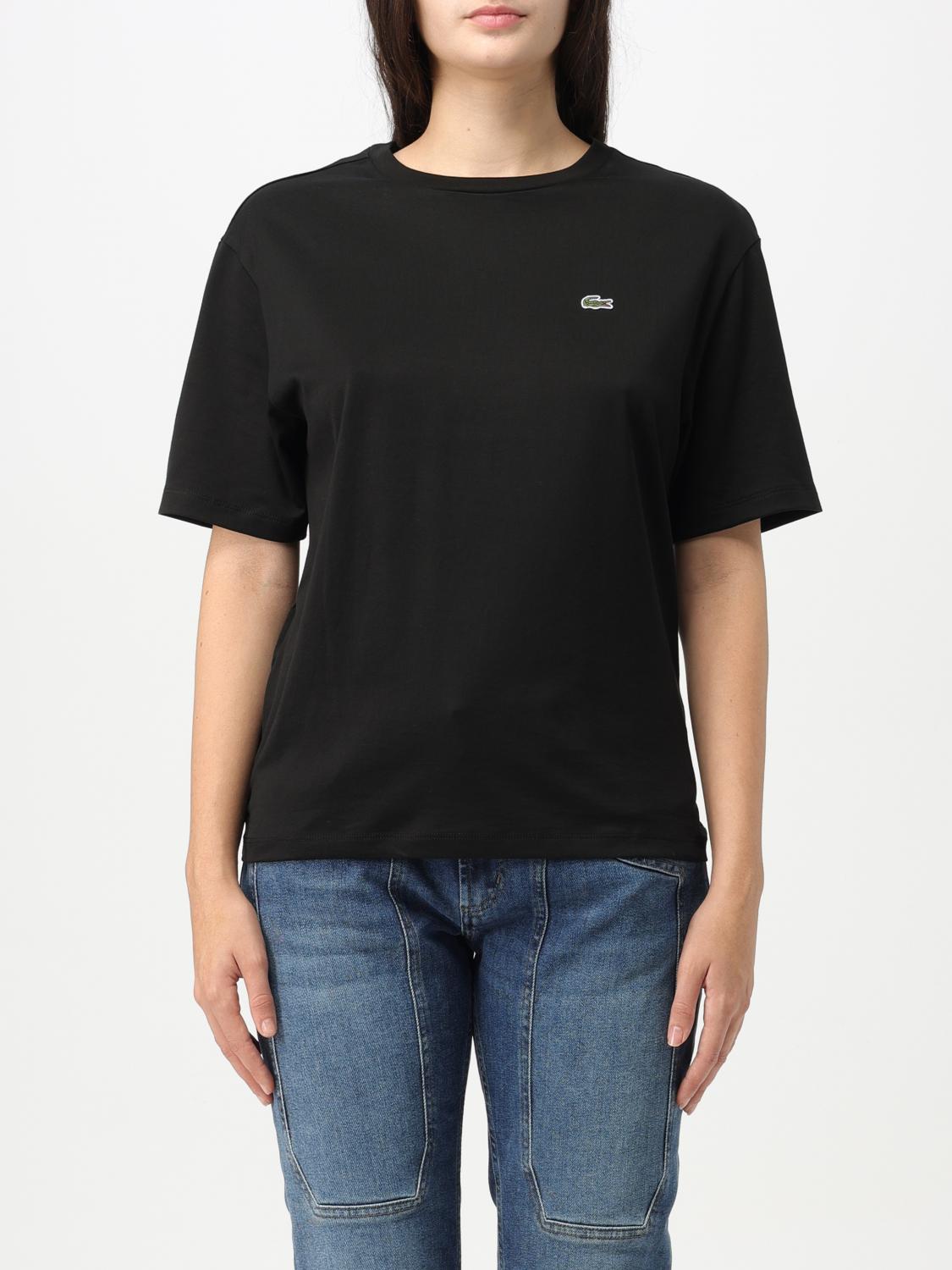 LACOSTE T-SHIRT LACOSTE WOMAN COLOR BLACK,E82649002