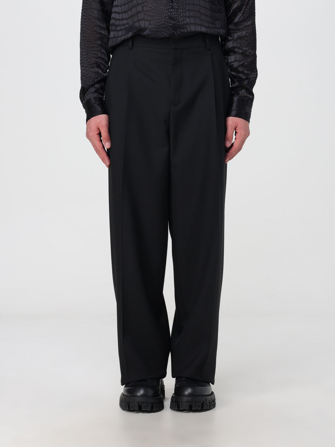 Shop Versace Classic  Pants With Logo In Black