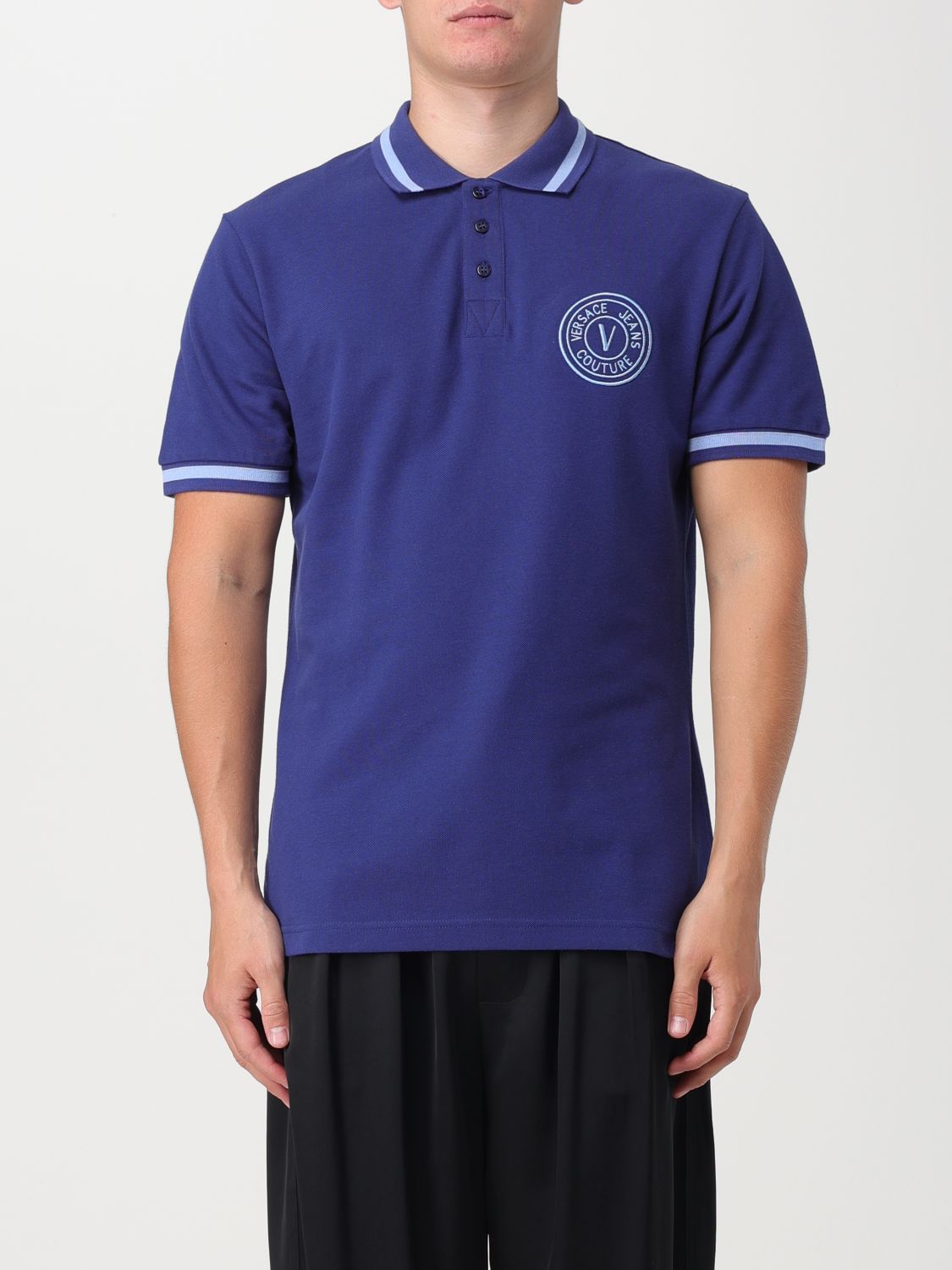 Versace Jeans Couture Polo Shirt  Men In Blue