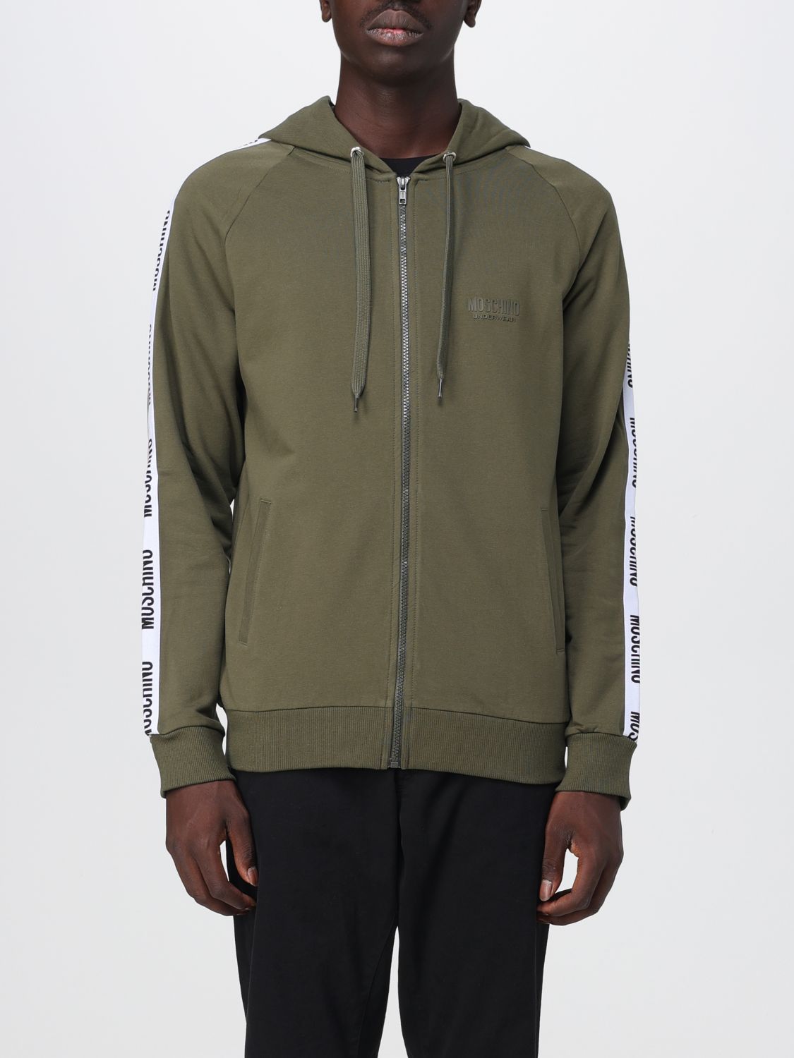 Moschino zip hoodie outlet mens