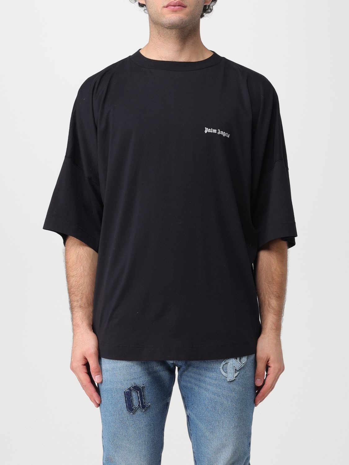 Shop Palm Angels T-shirt With Embroidery In Black