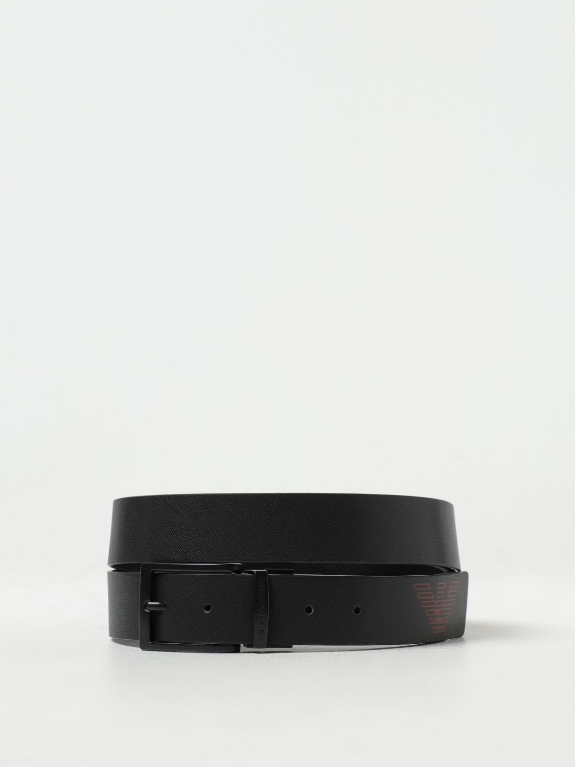 YSL-BLACK LEATHER REVERSIBLE BELT