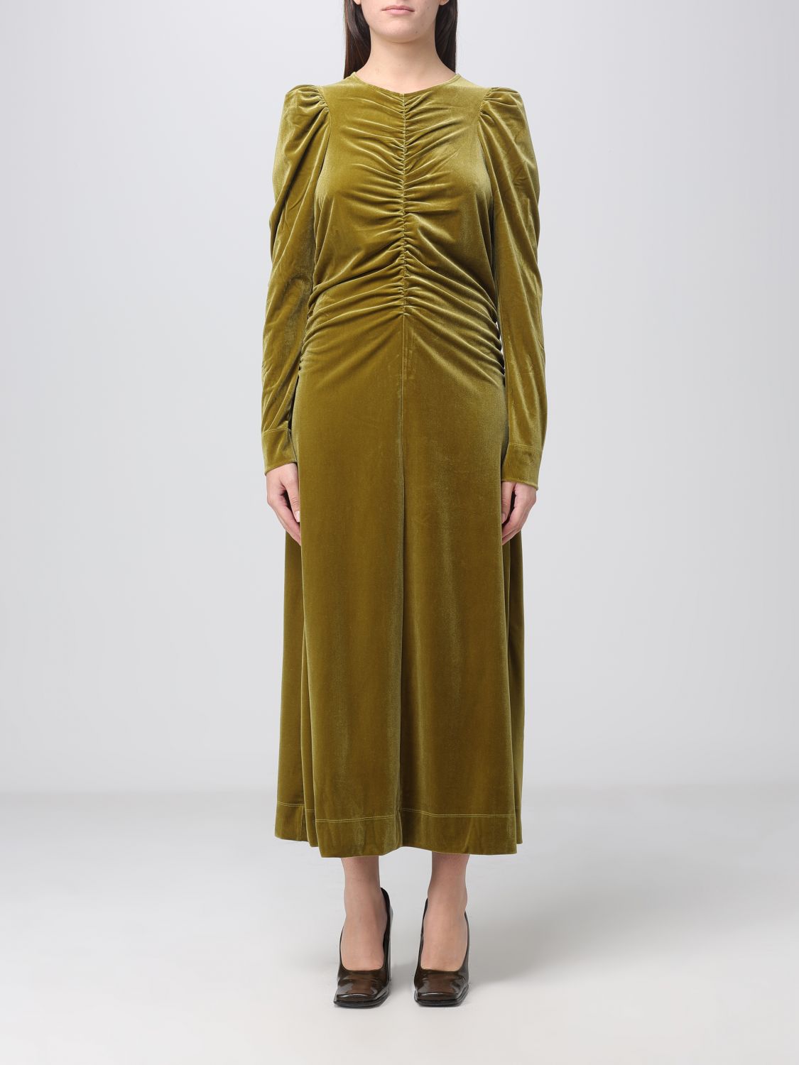 GANNI DRESS GANNI WOMAN colour GREEN,E85107012