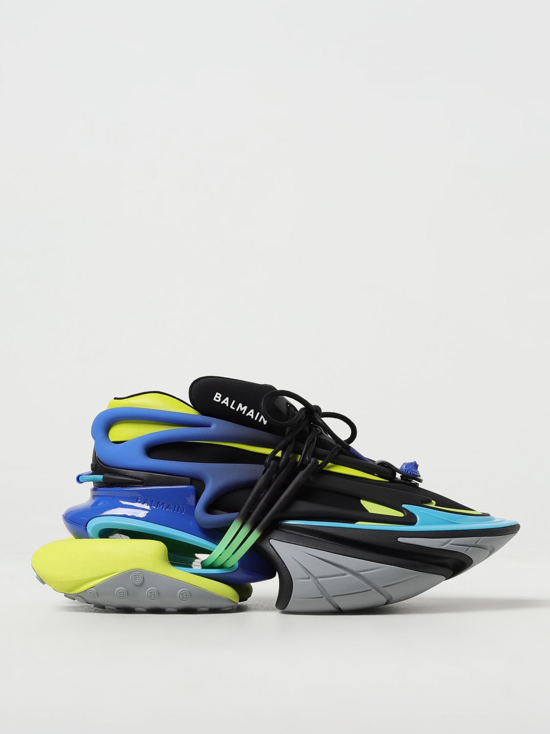 BALMAIN: Unicornsneakers in neoprene and leather - Multicolor | Balmain ...