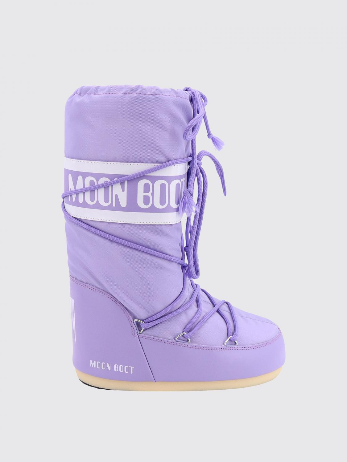 Moon Boot Flat Ankle Boots  Woman Color Violet In Purple