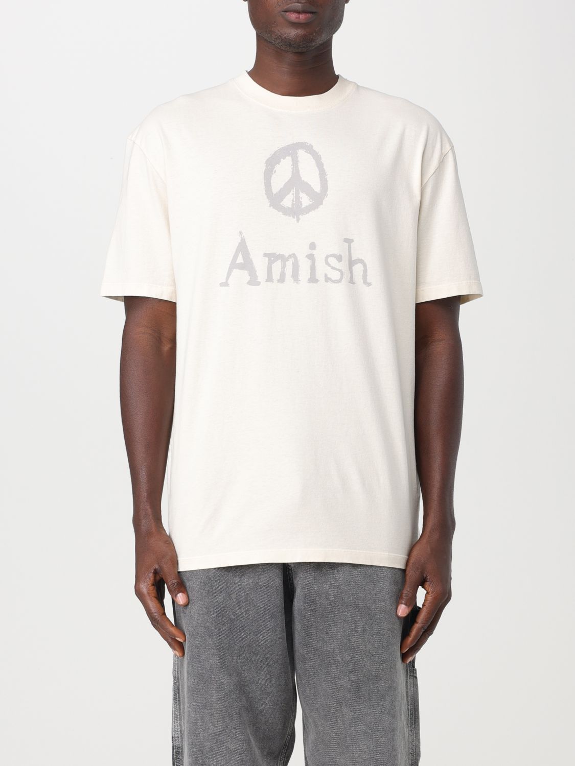 t-shirt amish men colour white
