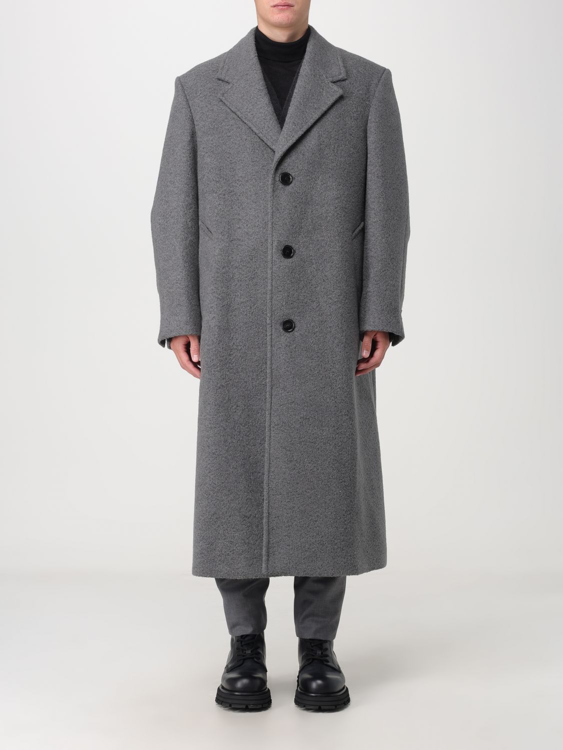 Shop Ami Alexandre Mattiussi Coat Ami Paris Men Color Grey