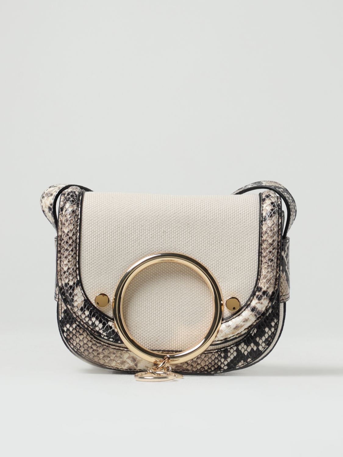 SEE BY CHLOÉ MARA BAG IN PYTHON PRINT LEATHER AND COTTON CANVAS,E87919022