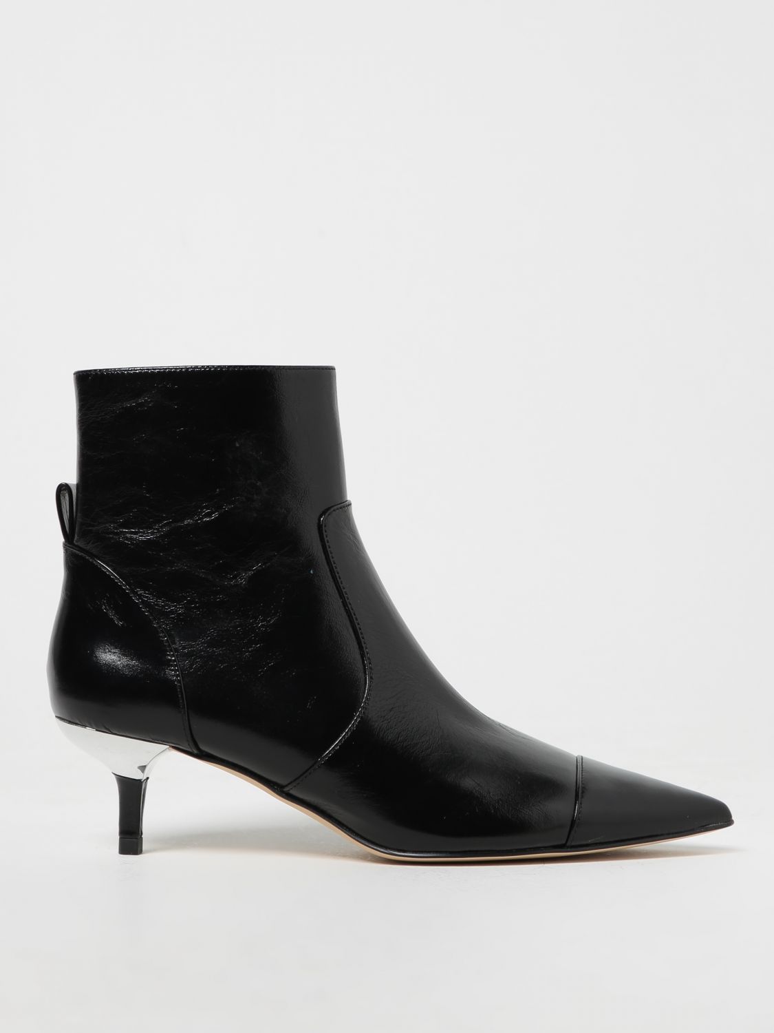 Shop Michael Kors Michael  Kadence Kitten Ankle Boots In Naplak In Black