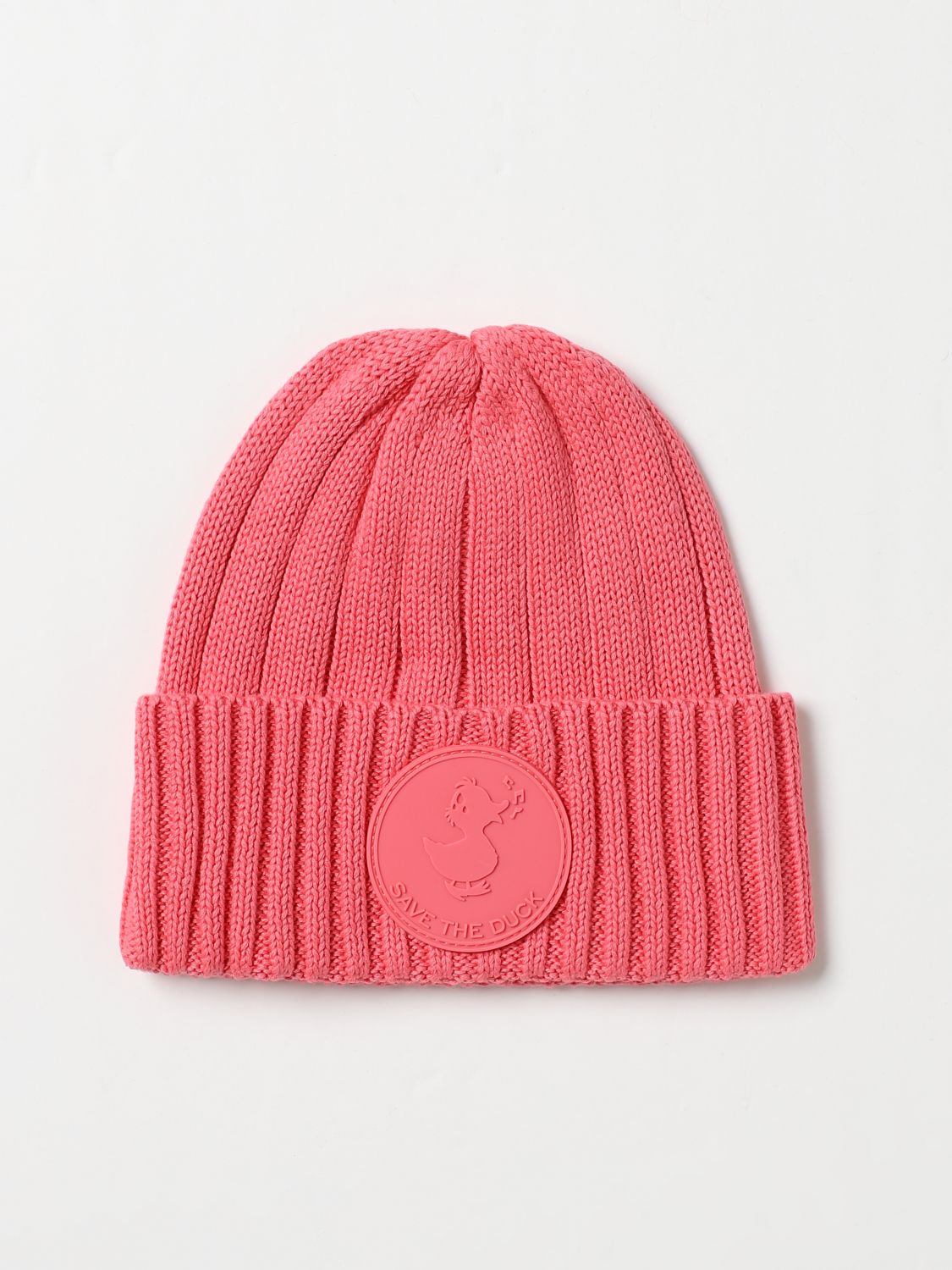 CAPPELLO IN COTONE ROSA CON LOGO IN GOMMA