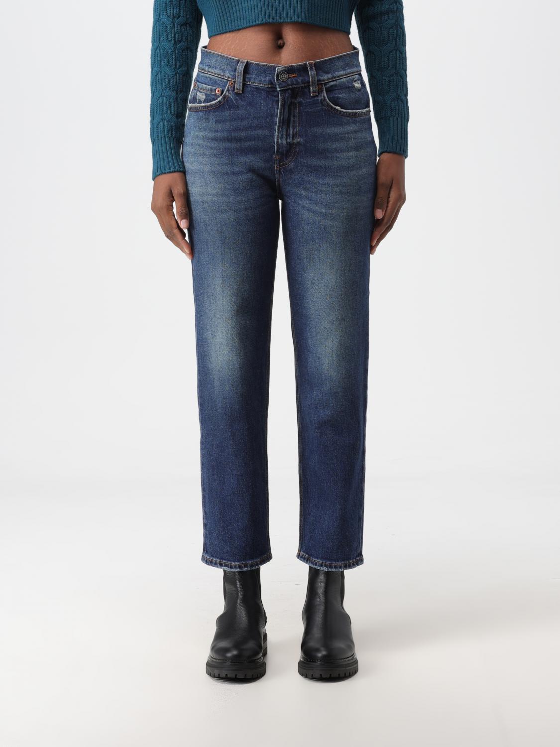 Haikure 'bethany' Blue Jeans With Logo Patch On The Rear In Blue