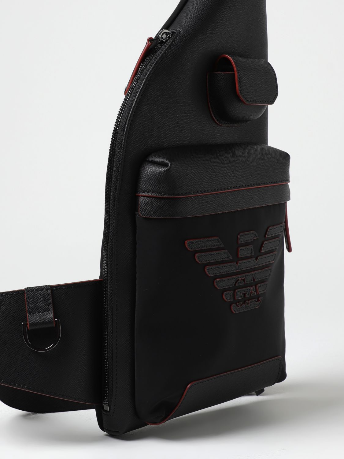 EMPORIO ARMANI: shoulder bag in recycled nylon - Black  Emporio Armani  shoulder bag Y4M360Y216J online at