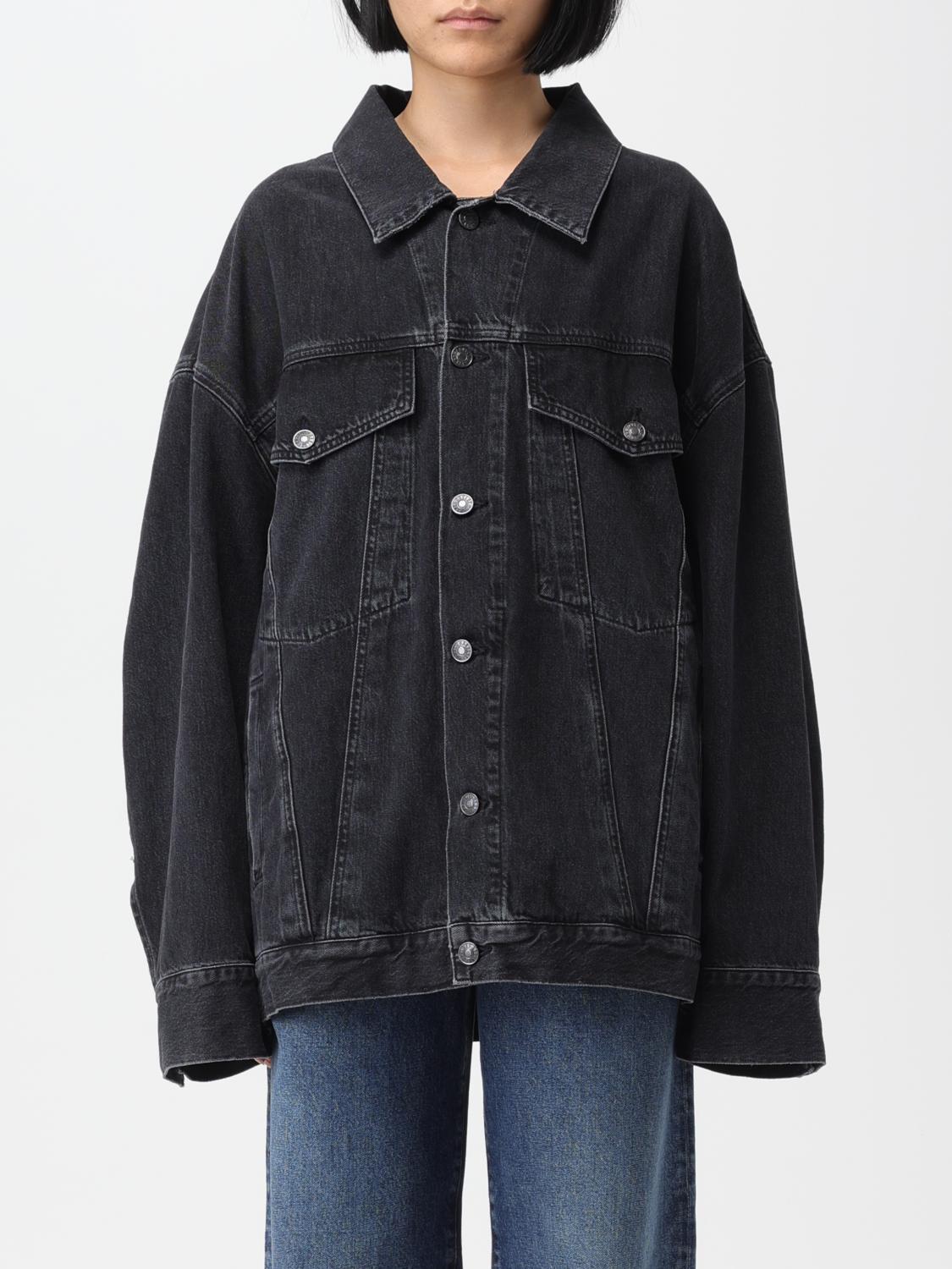 Agolde Wayne Distressed Denim Jacket In Black