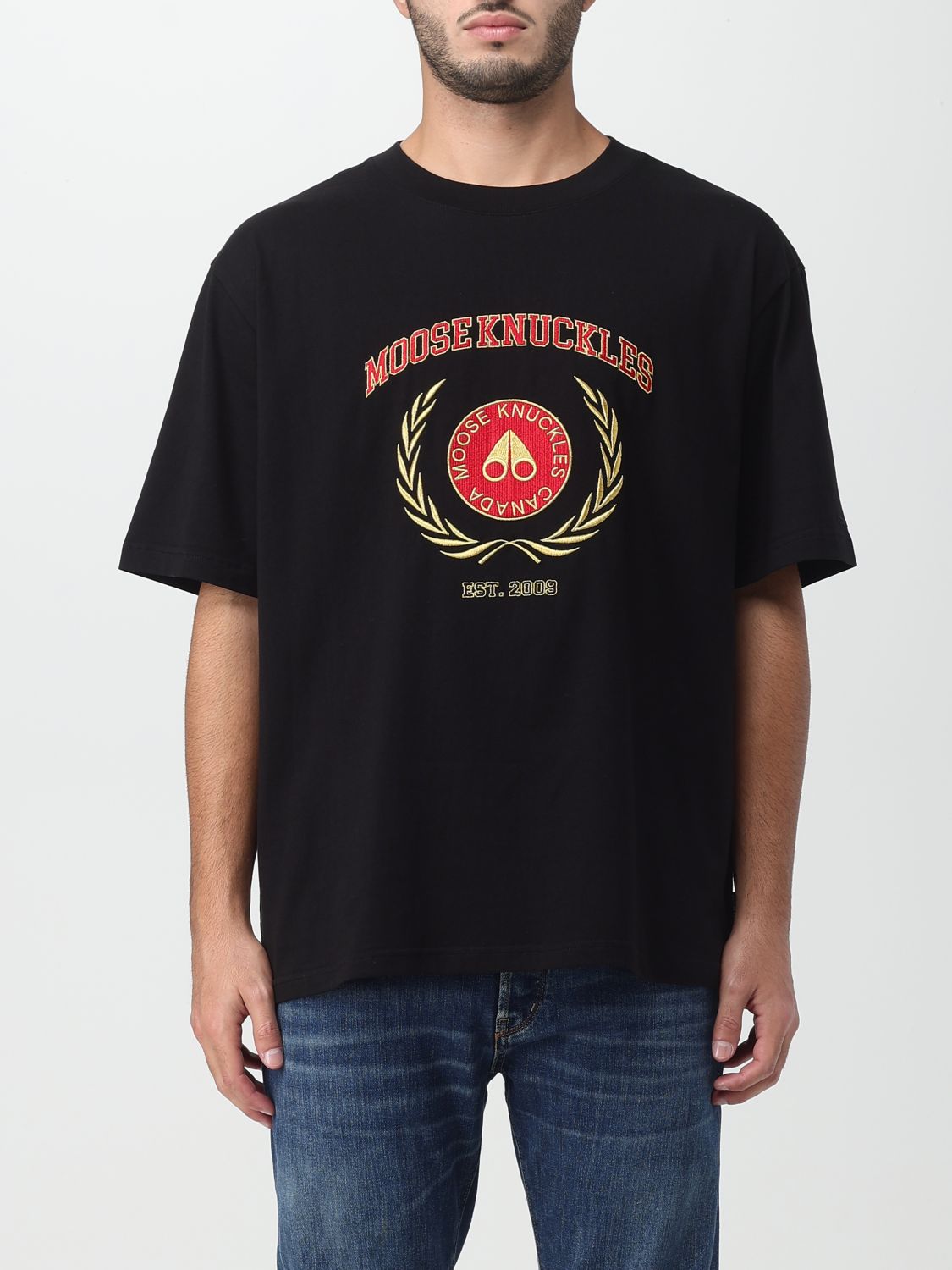 Shop Moose Knuckles T-shirt  Men Color Black