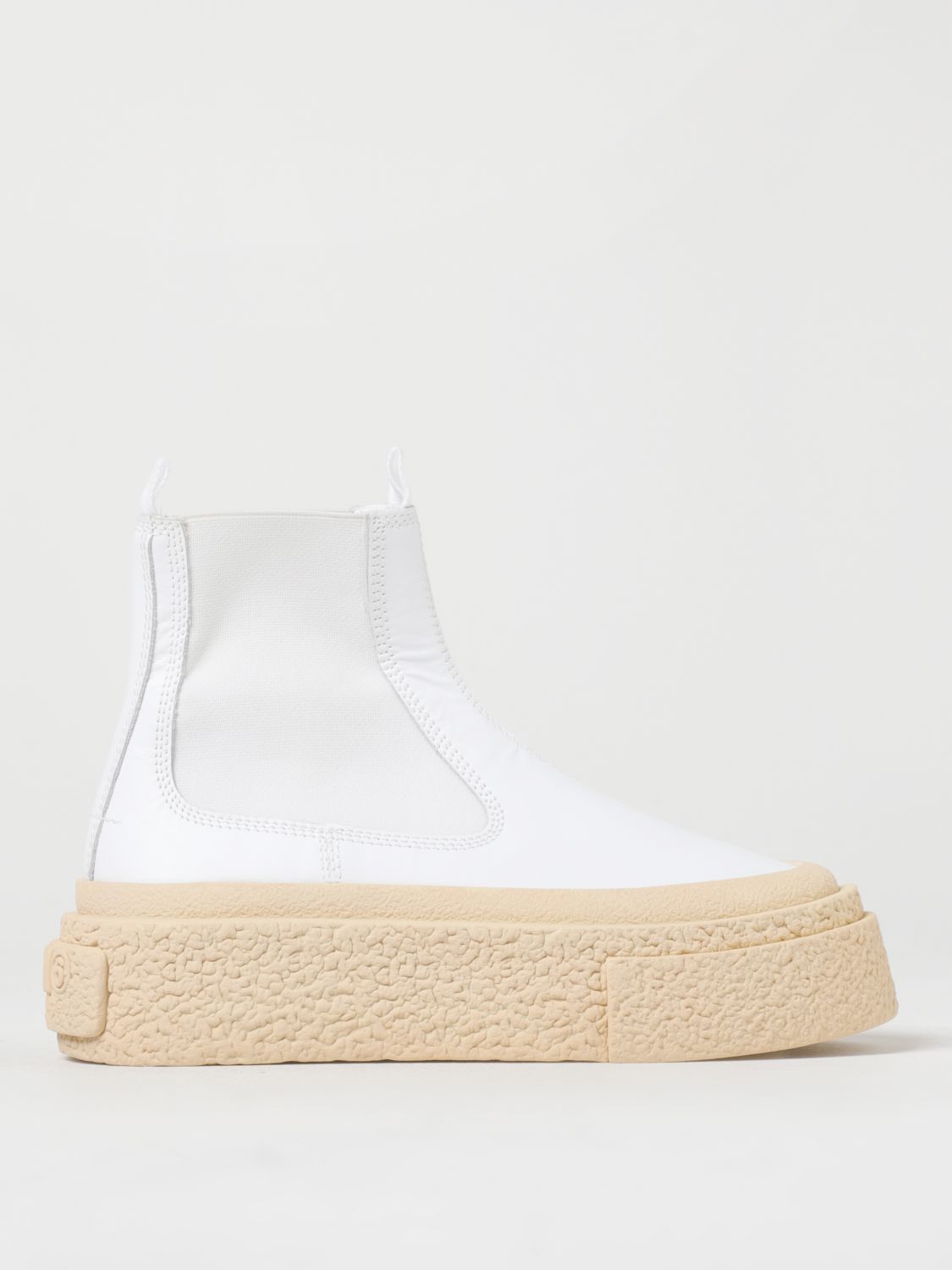 Mm6 Maison Margiela Flat Ankle Boots  Woman In White