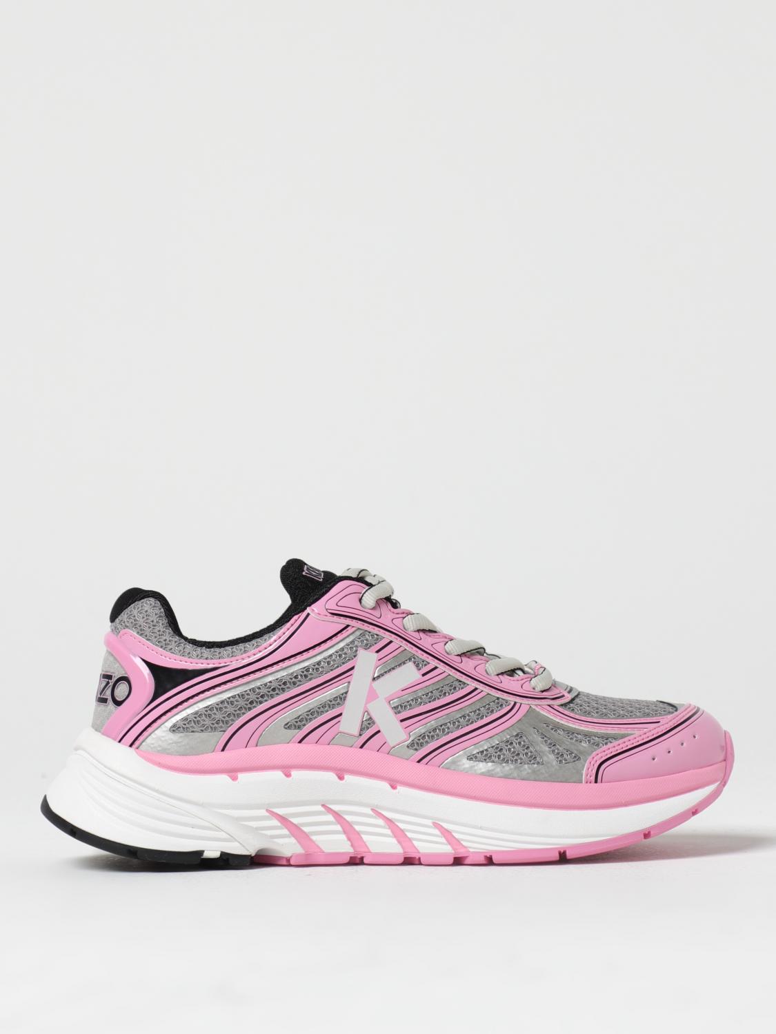 Kenzo Pace Logo-patch Sneakers In Pink