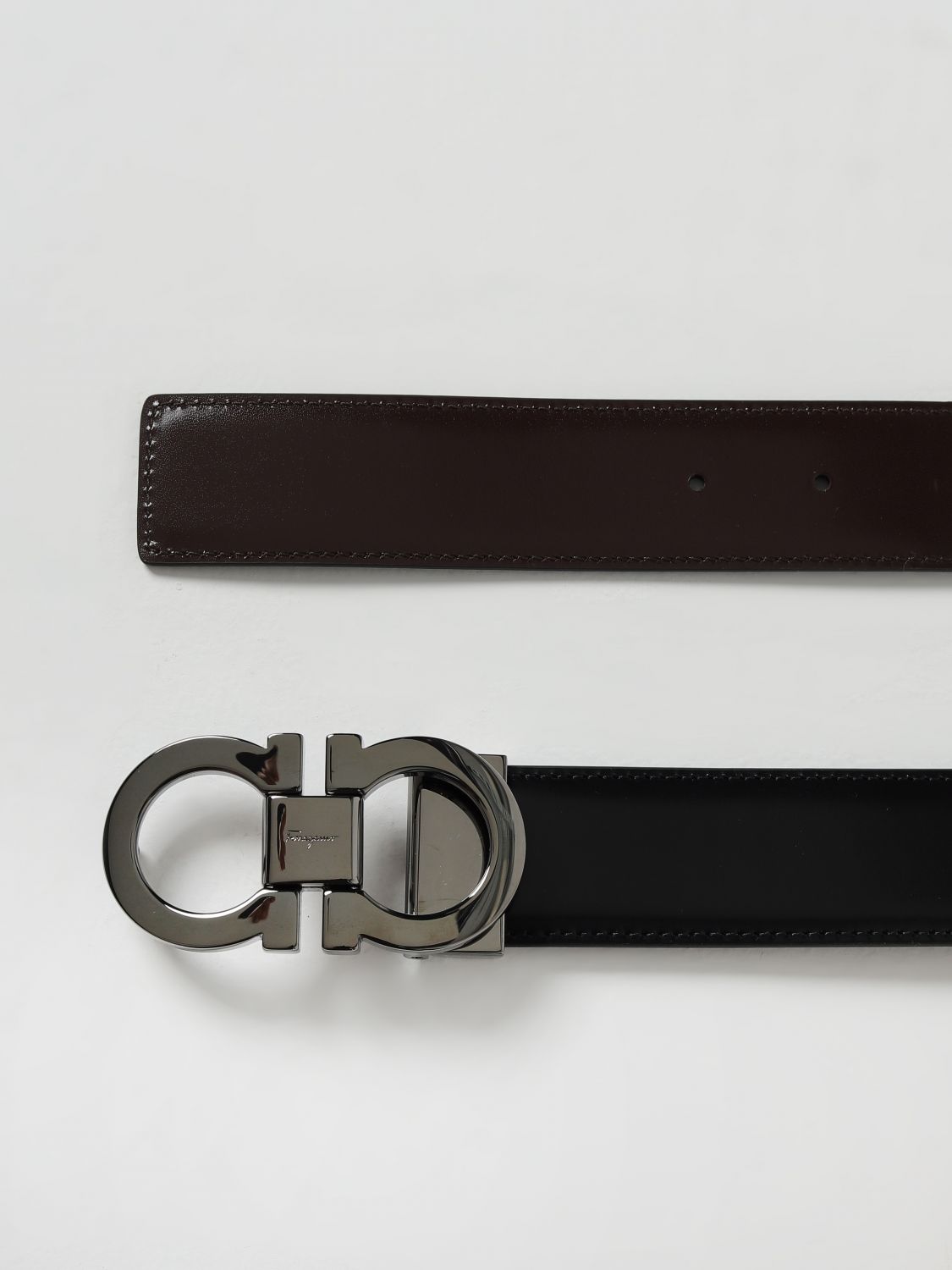 Salvatore Ferragamo Reversable Gancini Buckle Leather Belt, Designer code:  644557, Luxury Fashion Eshop